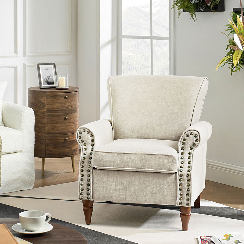 Hypanis Upholstered Armchair with Solid Wood Legs - Modern Living Room Accent Chair for Home, Office & Reading Nook - Comfortable Lounge Chair for Relaxing & Decor