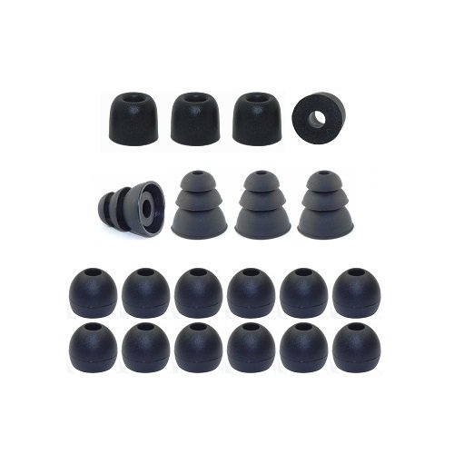 EarphonesPlus Medium Replacement Ear Tips - Memory Foam Earbuds, Triple Flange Tips & Cushions for Custom Fit (Check Connector Sizes) | Perfect for Workouts, Commuting & Noise Isolation