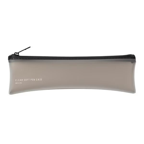 Clear Soft Pen Case - Midori DESIGNPHIL Pencil Pouch for School, Office & Travel - Transparent Stationery Organizer for Pens, Pencils & Art Supplies