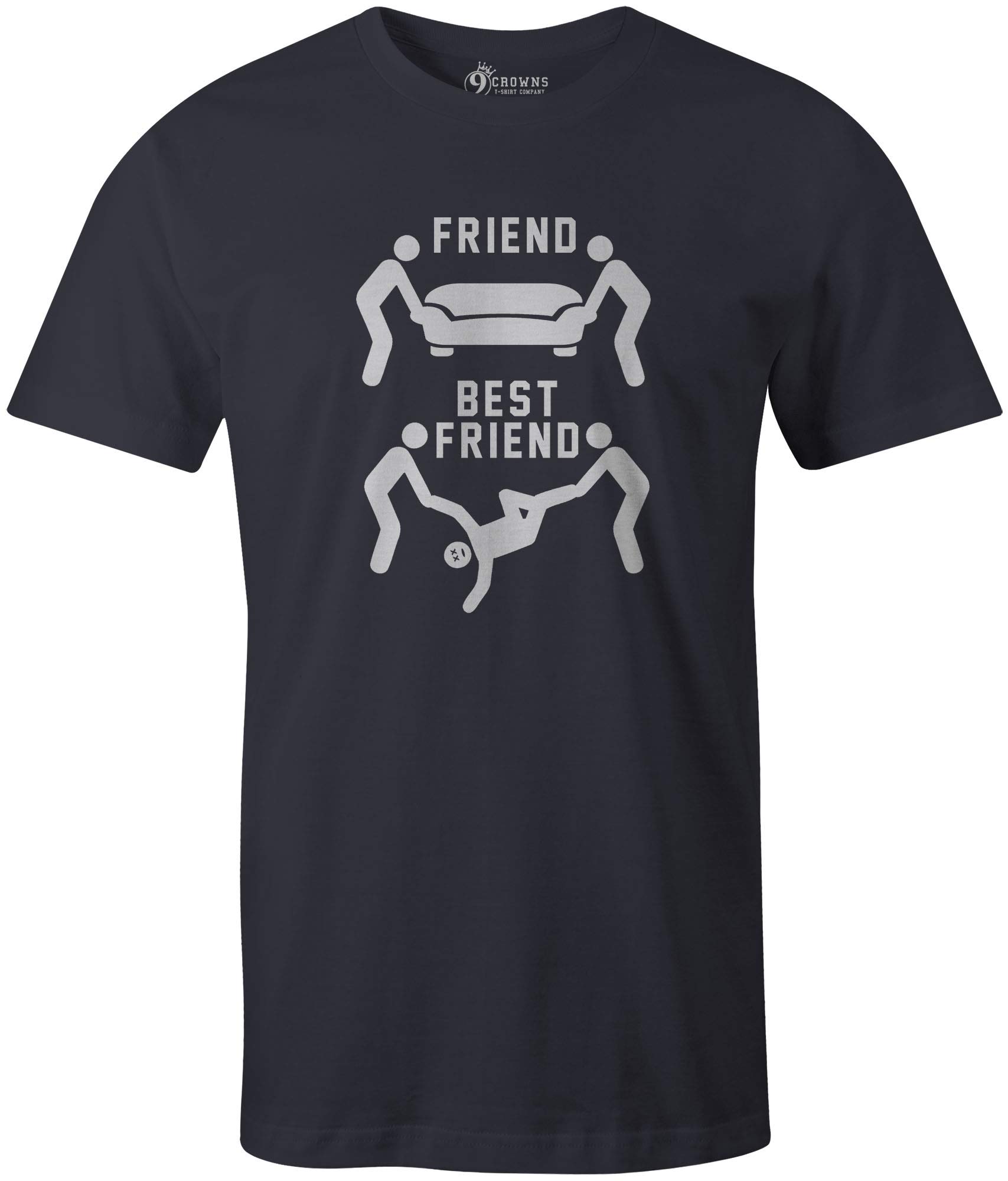 9 Crowns Best Friend Graphic Tee - A True Friend Helps You Move a Body - Perfect for Casual Outings, Parties, and Dark Humor Enthusiasts