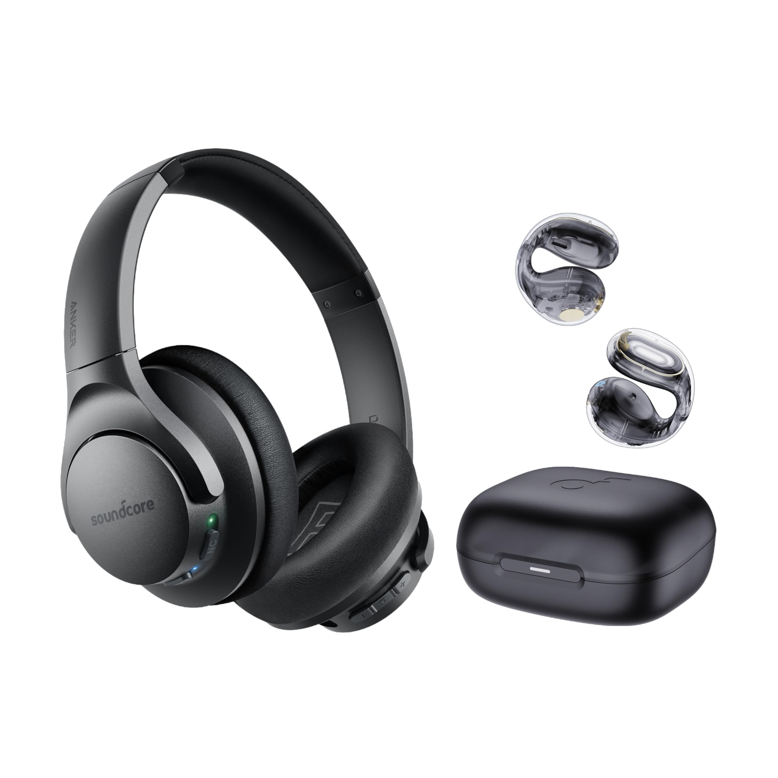 Anker Soundcore Life Q20 Hybrid Active Noise Cancelling Wireless Bluetooth Headphones with 60H Playtime, Hi-Res Audio, Deep Bass & Memory Foam Ear Cups - Perfect for Travel, Workouts & Home Office Use