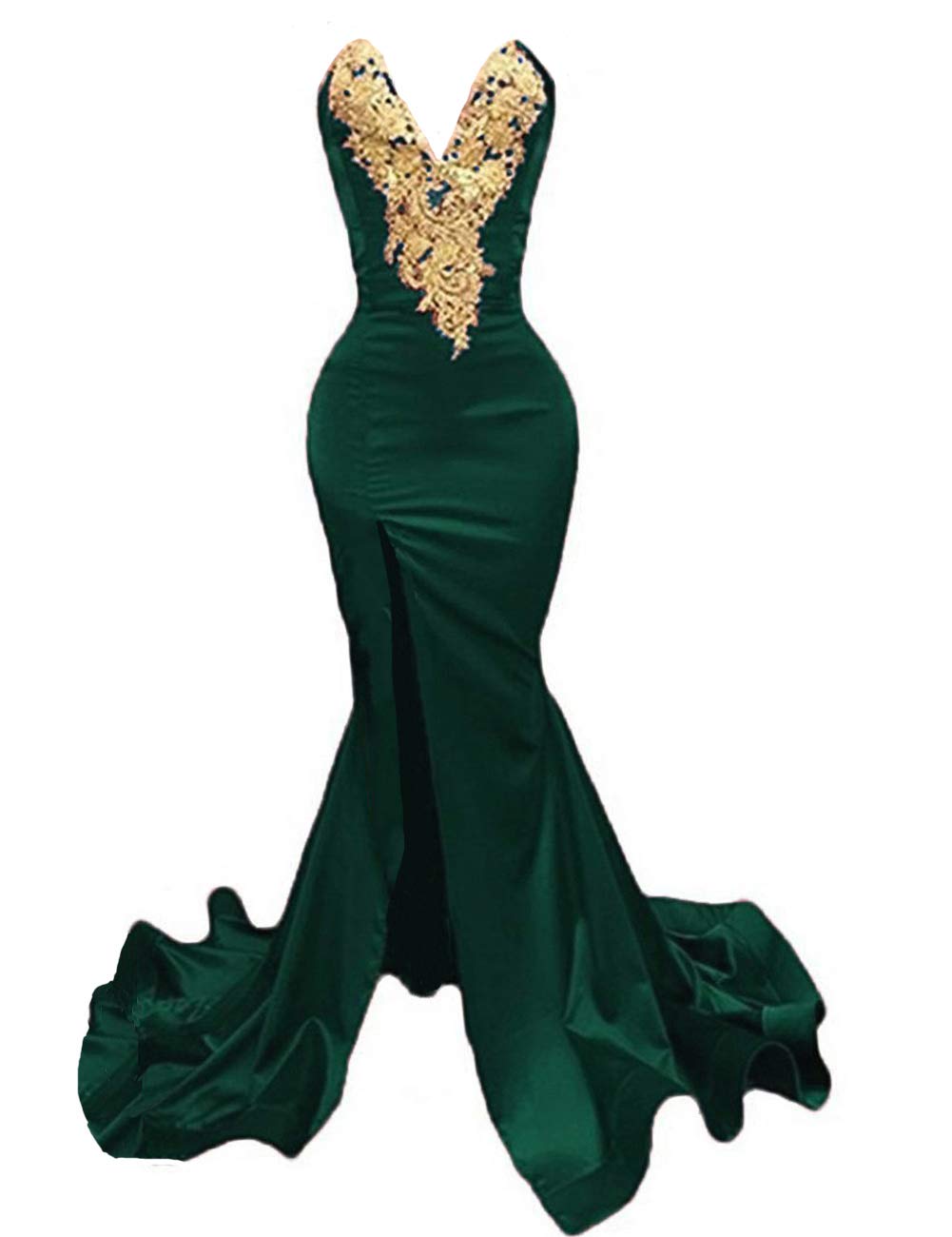 Elegant Lemai Women's Formal Mermaid Prom Dress with High Front Slit - Sexy Evening Gown for Homecoming, Cocktail Party & Special Occasions