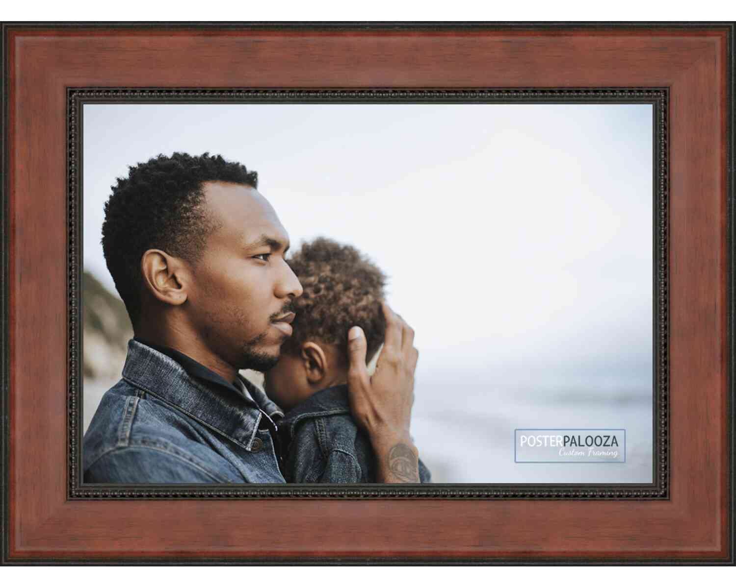 14x24 Traditional Walnut Wood Picture Frame with UV Acrylic, Foam Board Backing & Hanging Hardware - Perfect for Posters, Artwork, and Home Decor