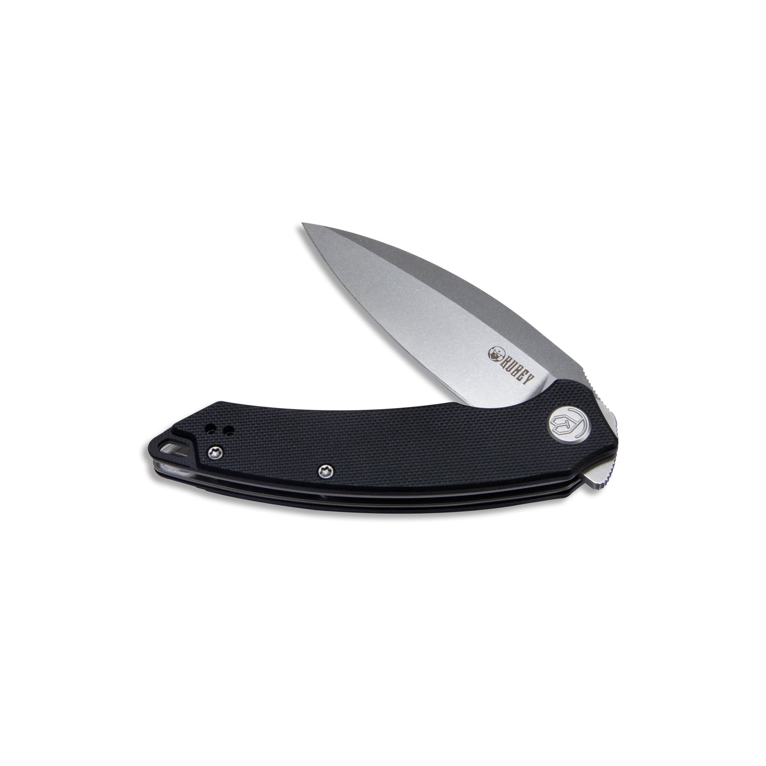 Premium Black G10 Handle Folding Knife - Leaf Liner Lock Front Flipper Design, 2.99