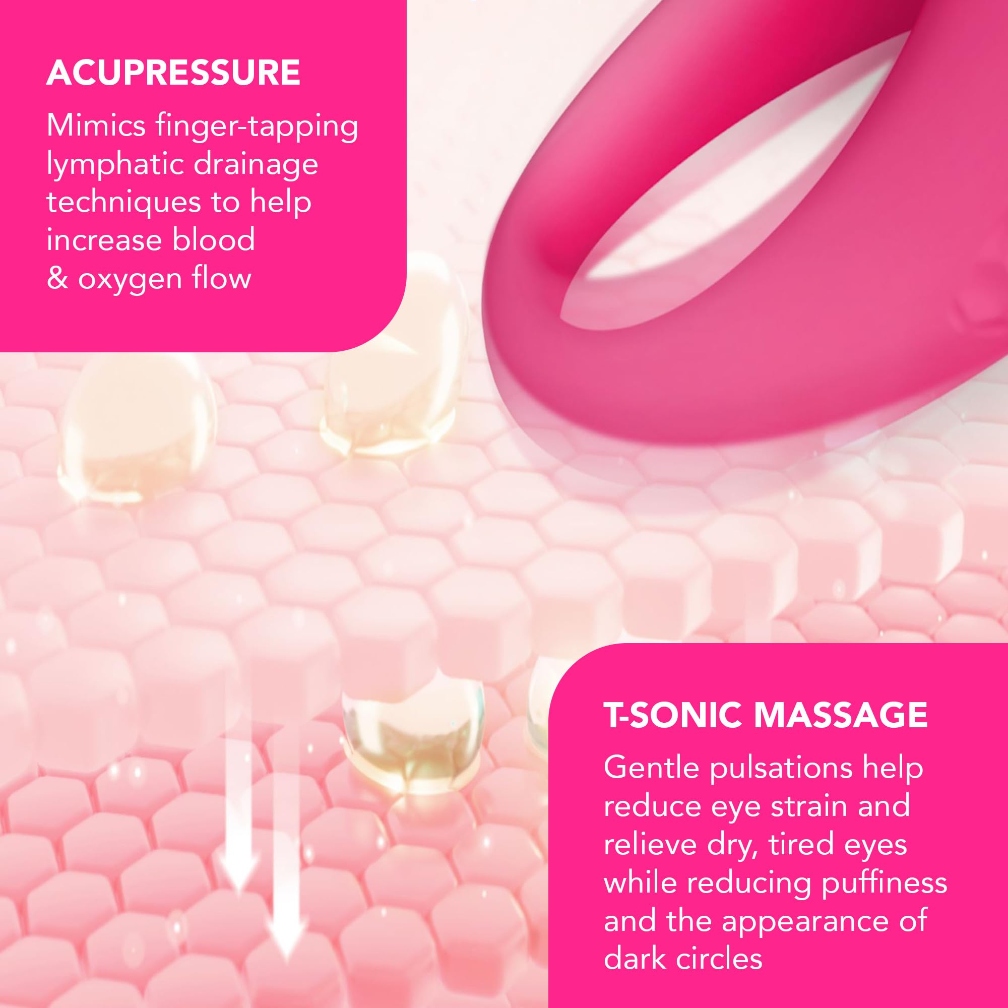 FOREO Eye Revive IRIS 2 Bundle - Lymphatic Drainage Eye Massager with 60pcs Hydrating Hydrogel Eye Mask for Dark Circles & Puffiness Relief - Fuchsia | Perfect for Morning Routine, Travel & Post-Workout Recovery