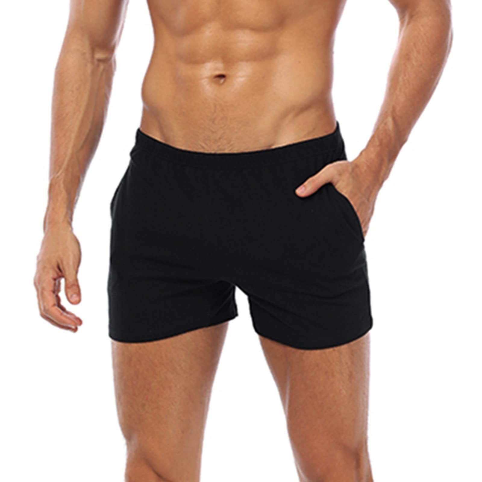 **Men's Comfortable Cotton Boxer Shorts with Pockets - Breathable Casual Underwear for Everyday Wear & Lounge Pajamas**    (*Use for sleeping, home lounging, workouts, or daily comfort*)