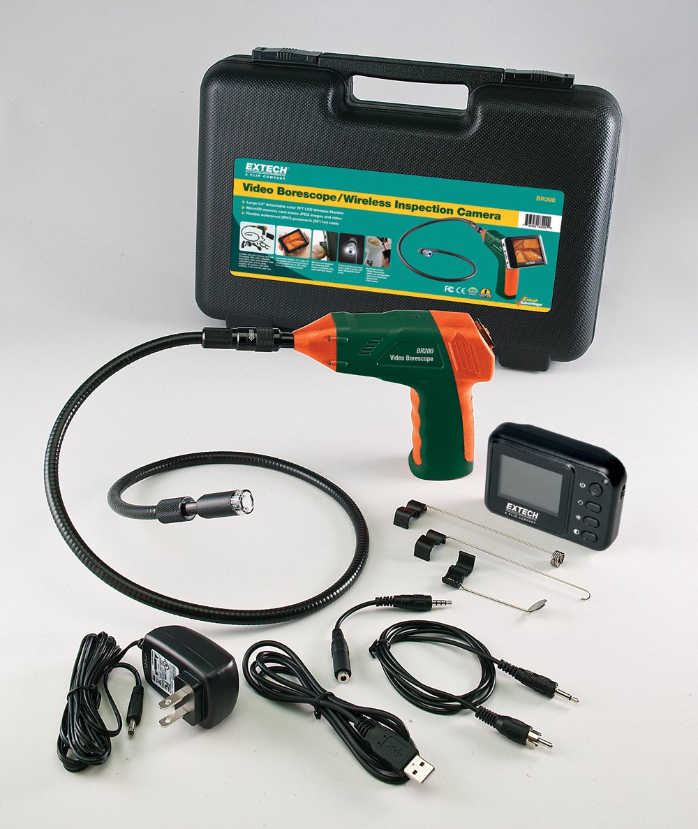Extech BR100 Video Borescope Inspection Camera with 5.5mm HD Endoscope - Professional Pipe Inspection Tool for Plumbing, HVAC, Automotive & Industrial Maintenance