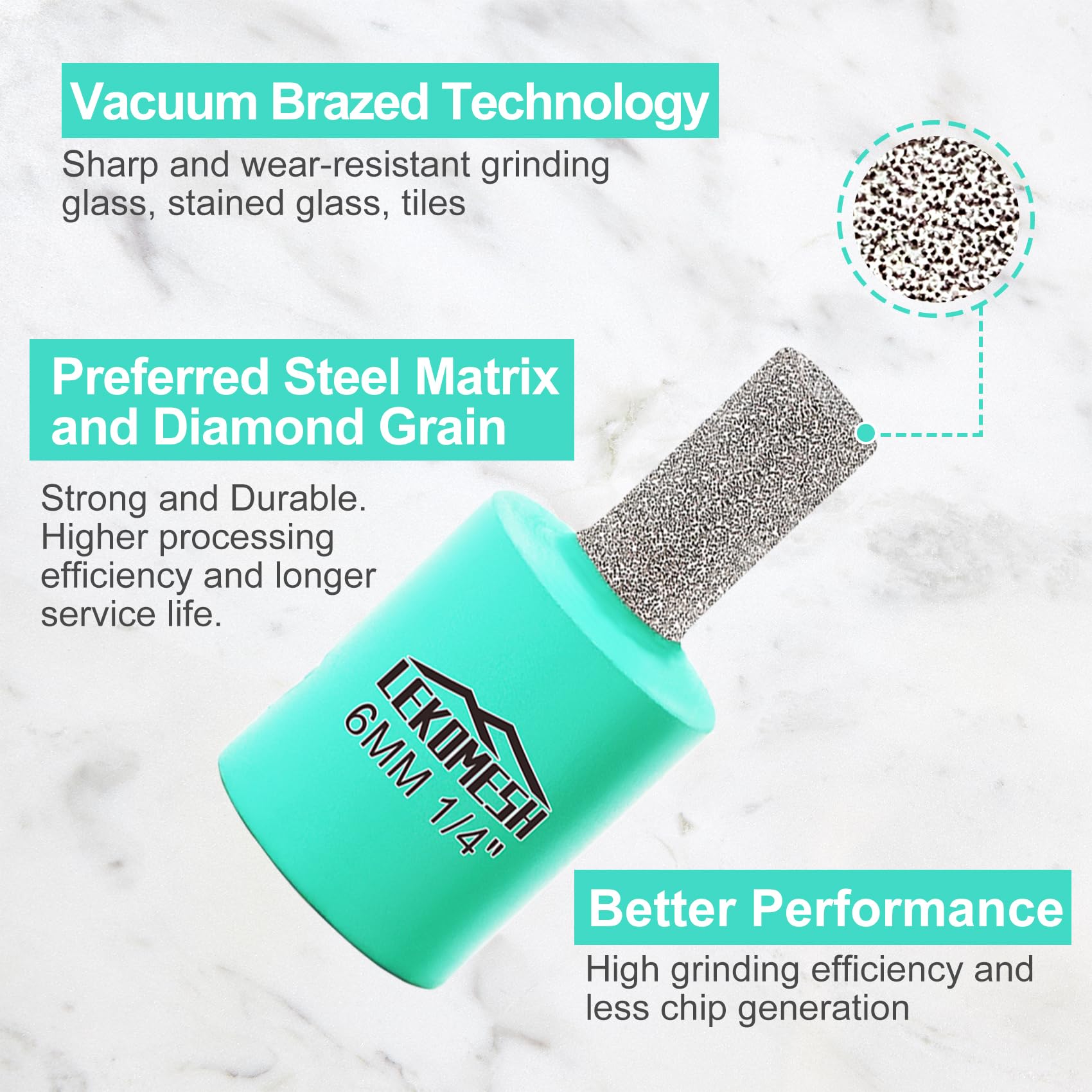 Diamond Grinder Bits for Stained Glass - 1 3/4