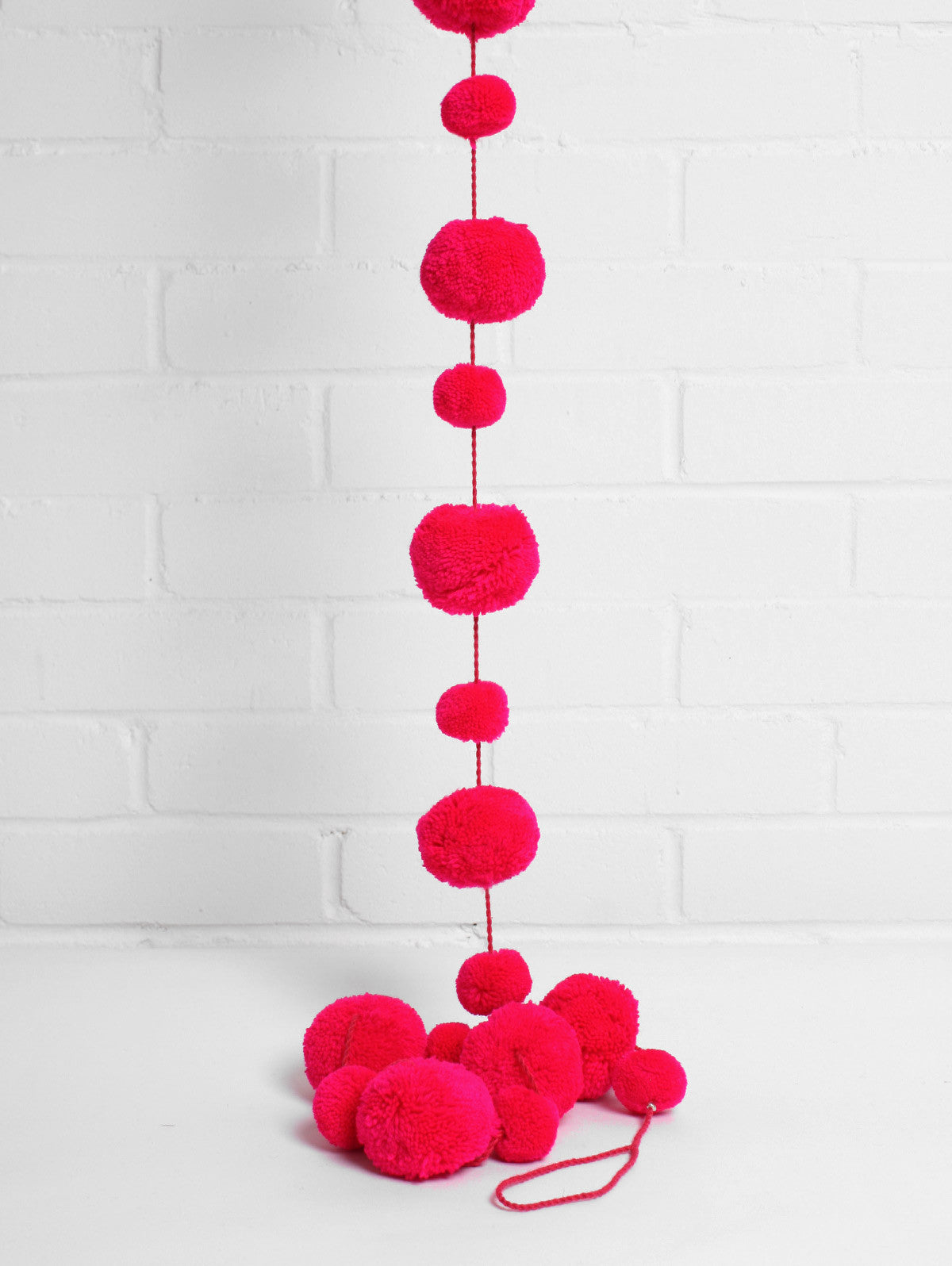 Pink Pom Pom Garland - Decorative Party Decor for Baby Showers, Weddings & Home Decorations | Perfect for Birthday Parties, Nursery & DIY Crafts