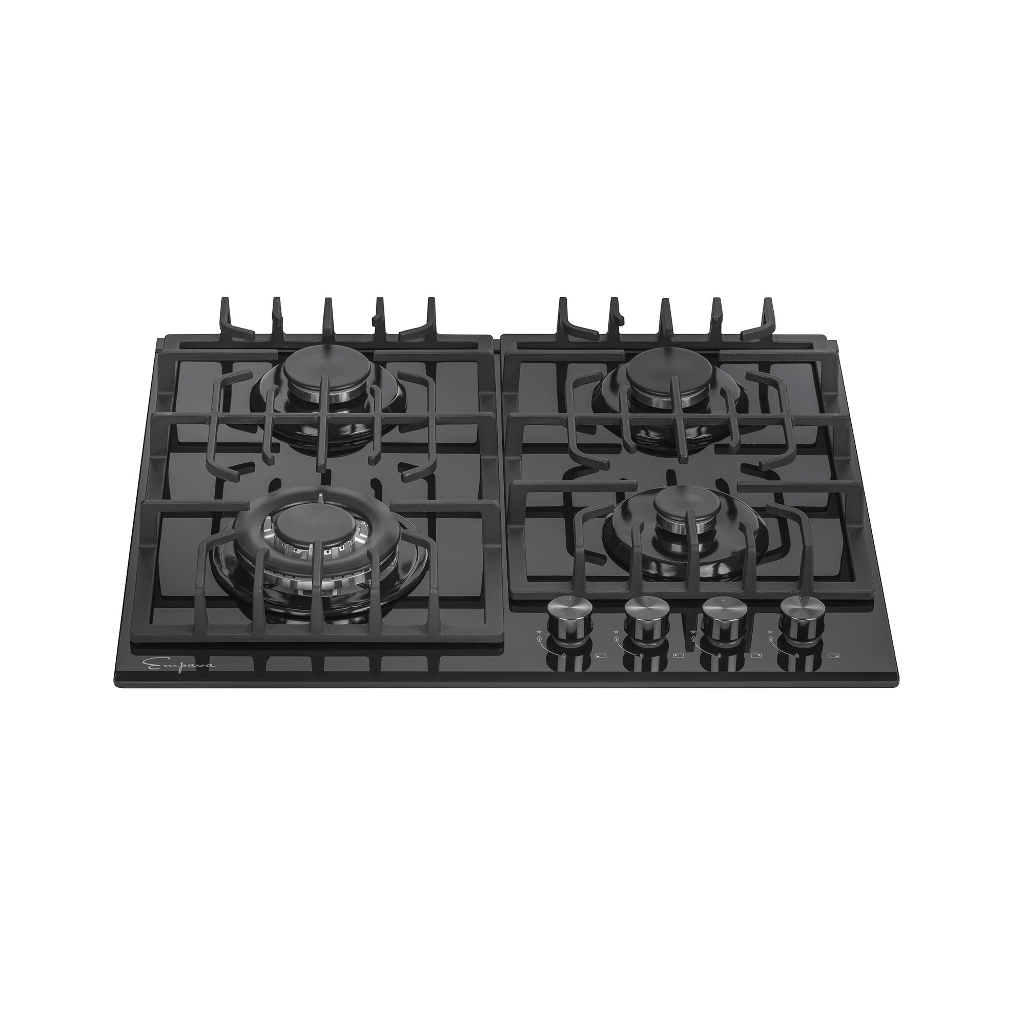 Empava 24 Inch 4 Burner Built-In Gas Cooktop - Black Stainless Steel (Model 24GC28) | Professional Kitchen Stove for Home Cooking, Baking & Entertaining