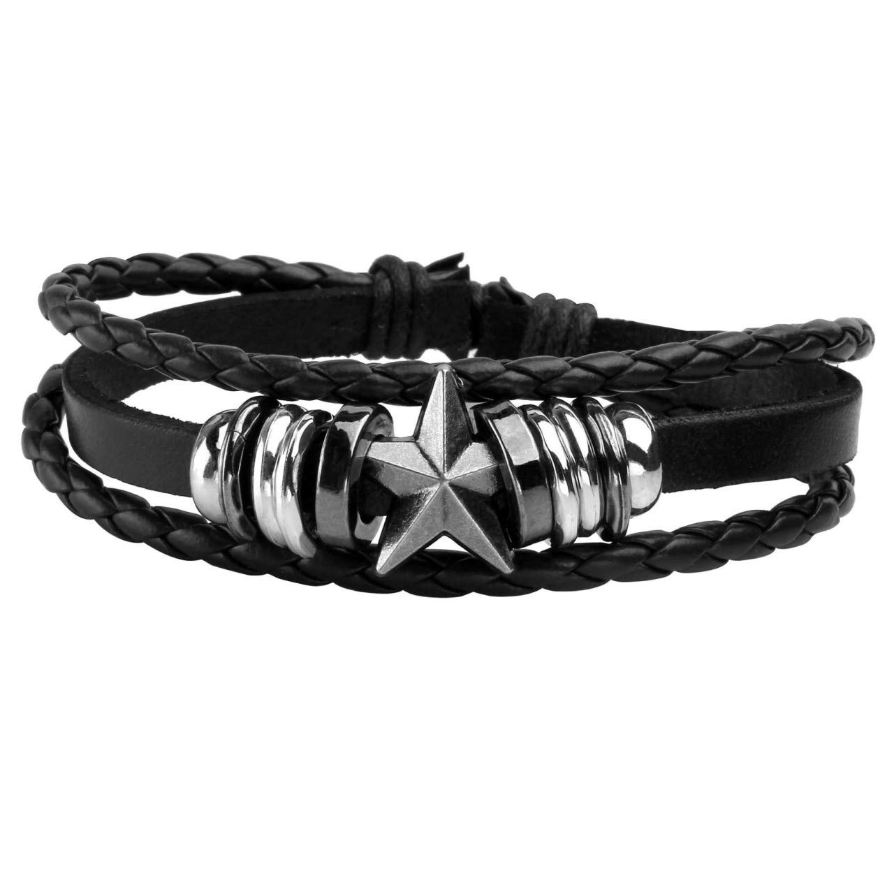 6-12PCS Braided Faux Leather Bracelet Set - Punk Cuff Wrap Bracelets for Men & Women, Adjustable Wristbands - Perfect for Casual Wear, Music Festivals & Boho Style Outfits