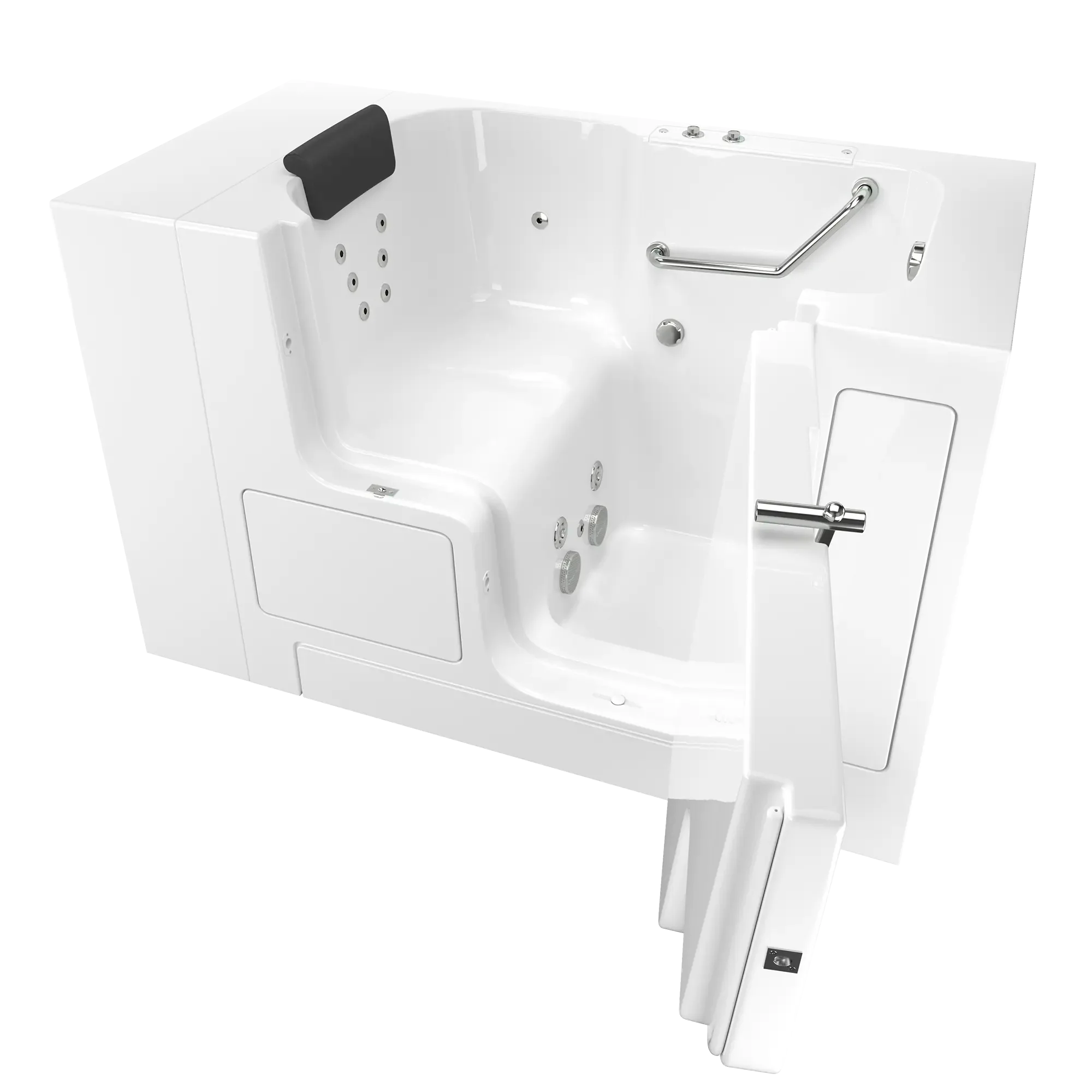 Premium 32 x 52 Inch Gelcoat Walk-In Bathtub with Whirlpool System - Right Hand Drain - Ideal for Elderly & Mobility Support, Spa-Like Relaxation at Home