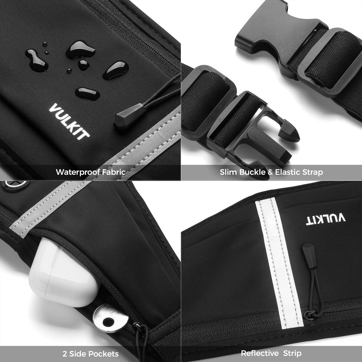 VRB100 Waterproof Running Phone Belt - Adjustable Strap, Breathable Waist Pack for Men & Women - Ideal for Jogging, Hiking & Gym Workouts