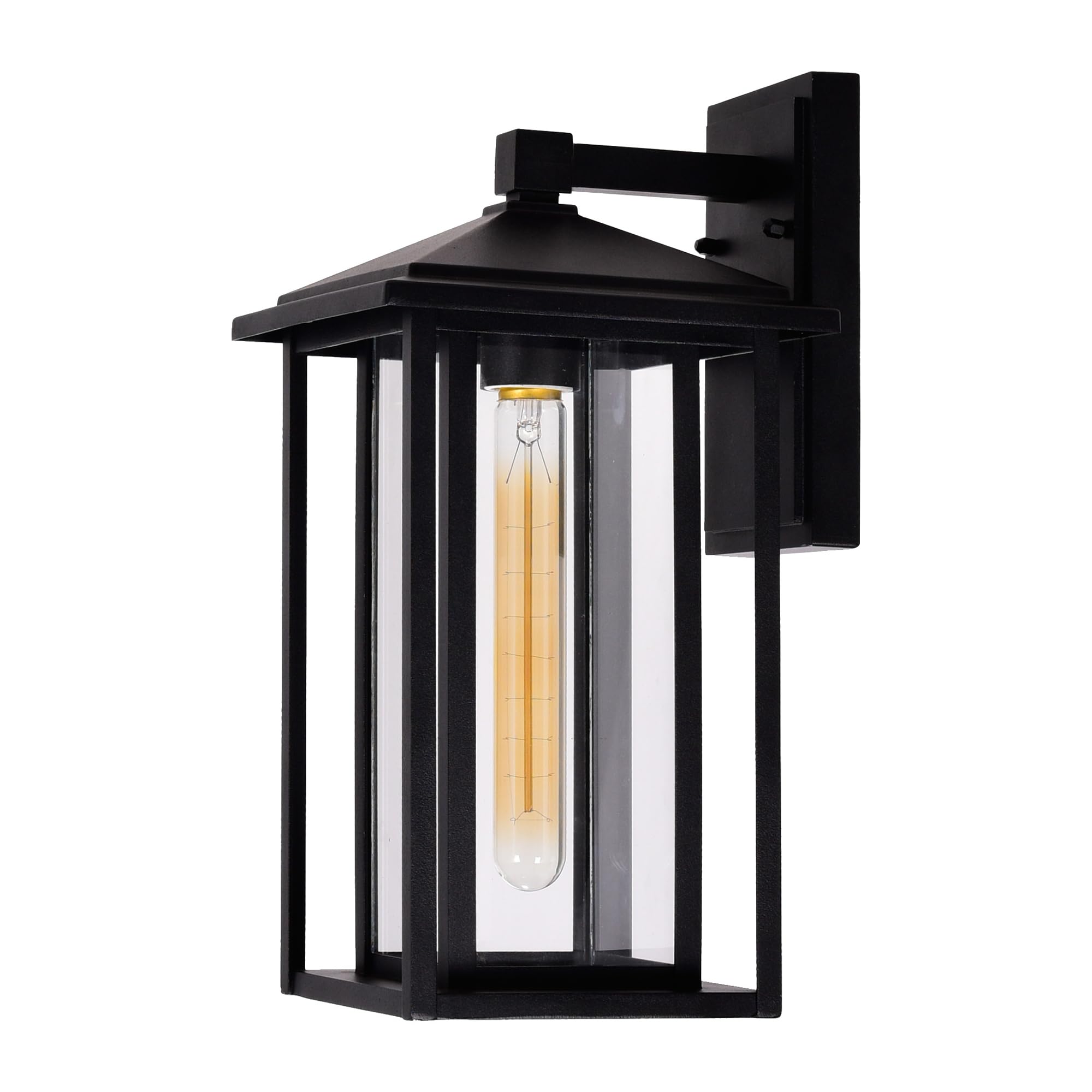 CWI Lighting Crawford 1-Light Black Outdoor Wall Light - Durable Exterior Sconce for Porch, Patio, and Garden Lighting
