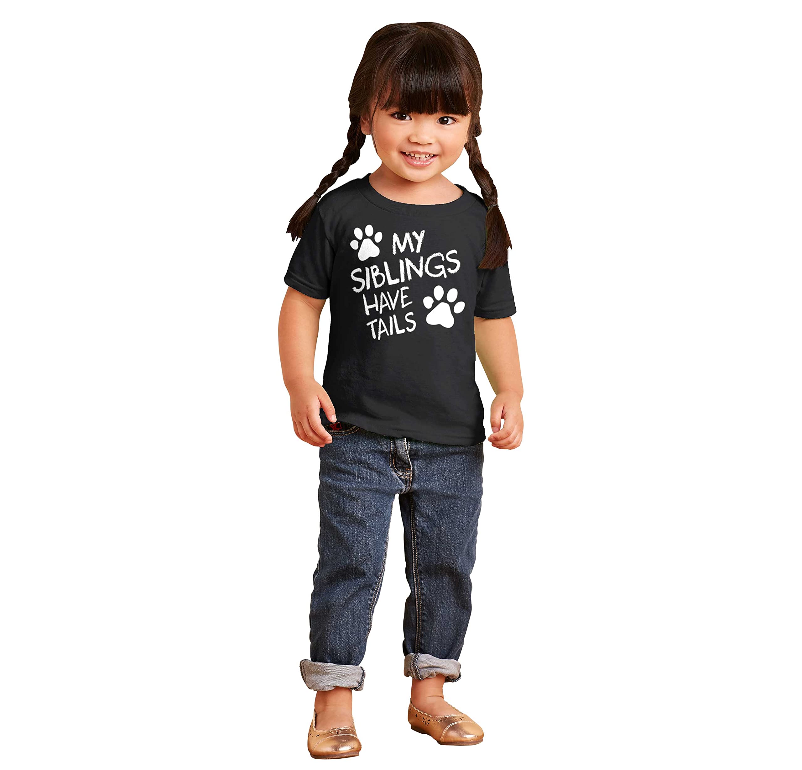 Brisco Brands Siblings Have Tails Cute Pet Owner Toddler T-Shirt for Boys & Girls - Perfect for Family Matching Outfits & Pet Lovers