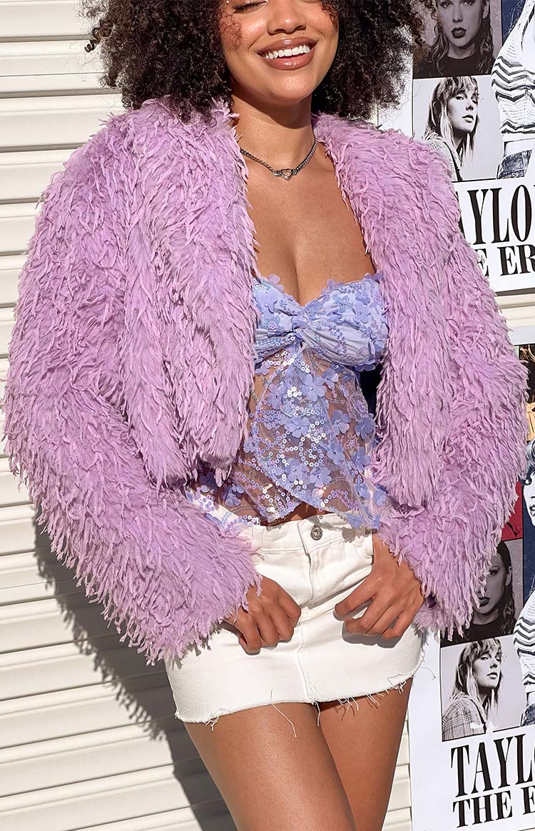 Amy Purple Fringe Jacket - Stylish Women's Boho Denim Jacket with Tassel Details | Perfect for Music Festivals, Casual Outings & Bohemian Fashion