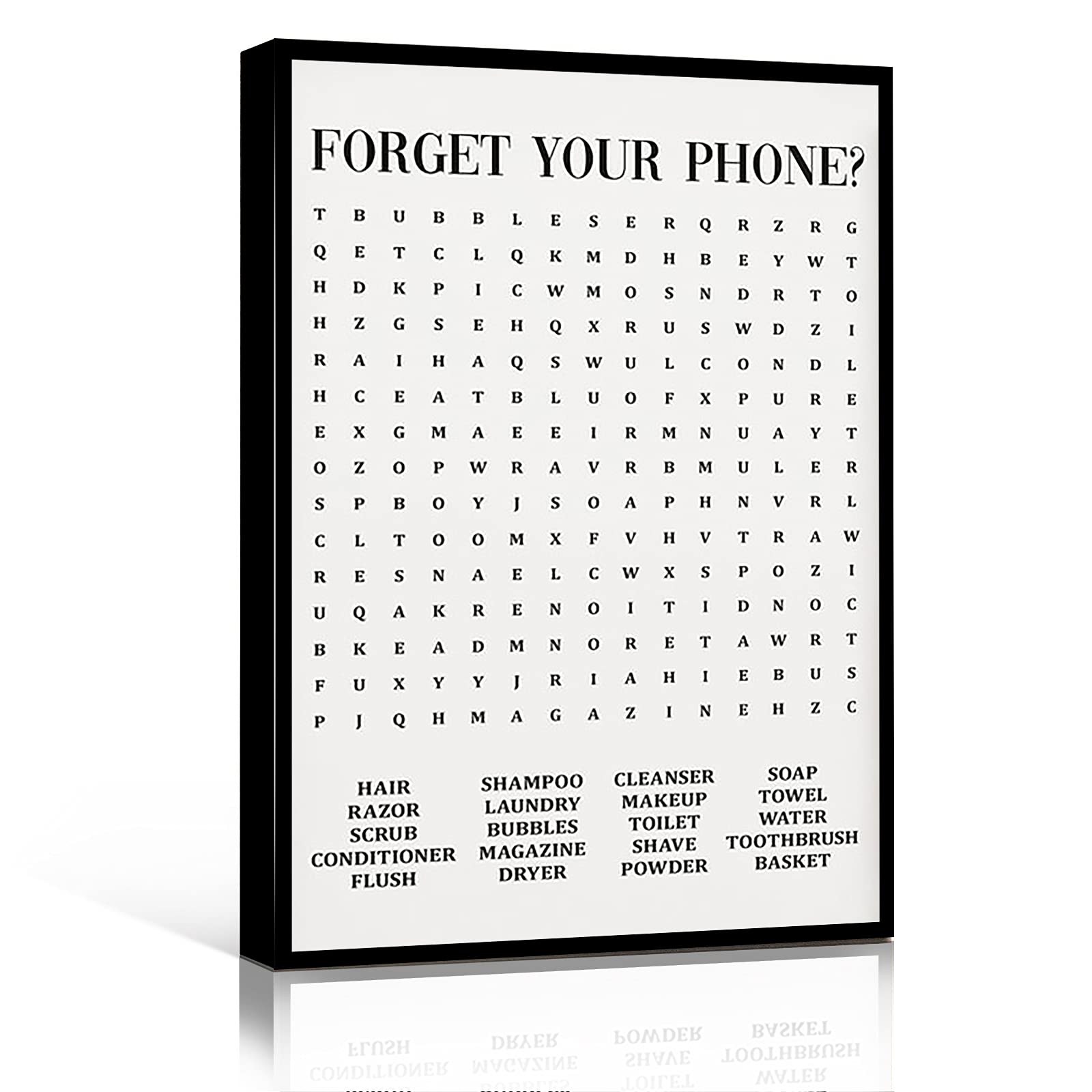 Funny Toilet Sign Wall Art - 16x24 Inch Framed Bathroom Decor for Home & Office