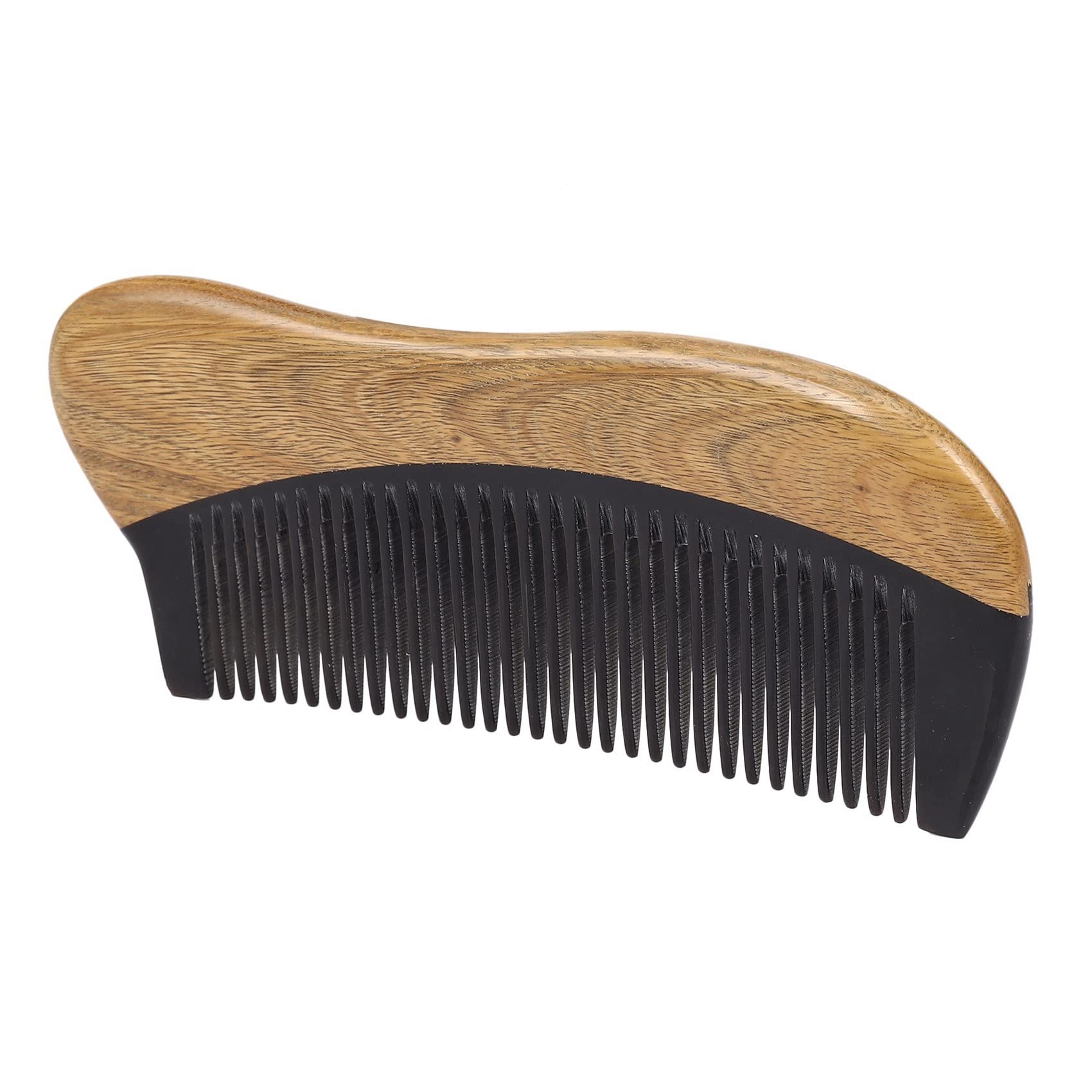 Censous 2X Natural Green Sandalwood Hair Comb - Anti-Static Wooden Fine Tooth Comb for Smooth Detangling & Scalp Massage - Perfect for Daily Hair Care & Styling