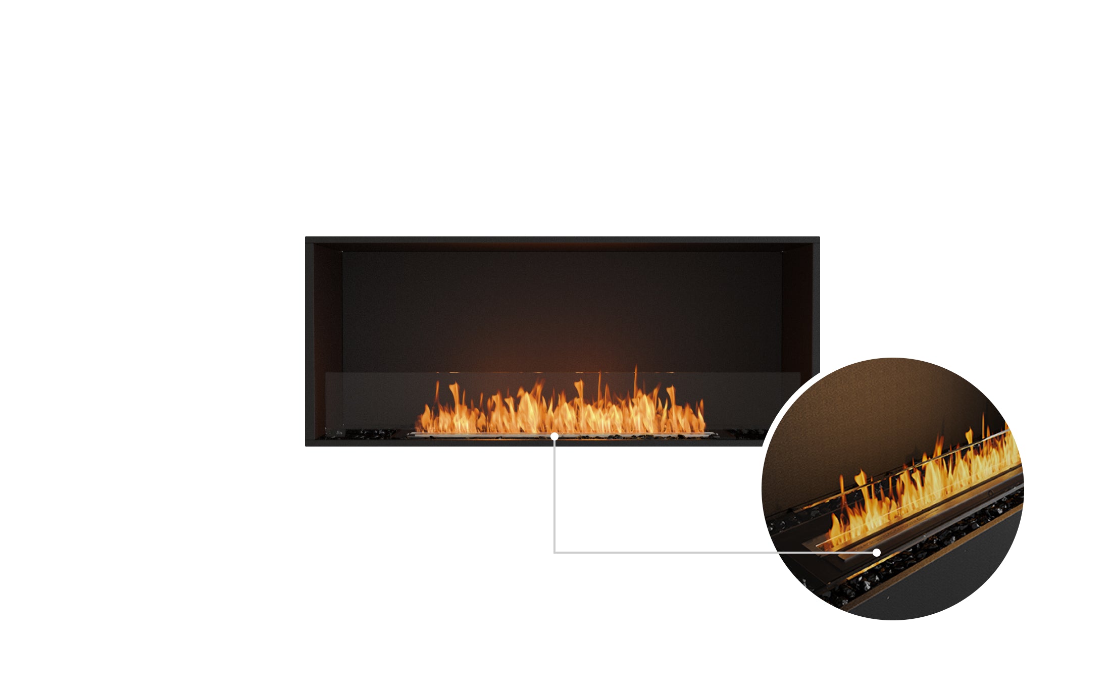 EcoSmart Fire Flex 50SS Single Sided Fireplace Insert - Energy Efficient Electric Fireplace Heater for Home, Living Room & Bedroom - Realistic Flame Effect with Adjustable Thermostat