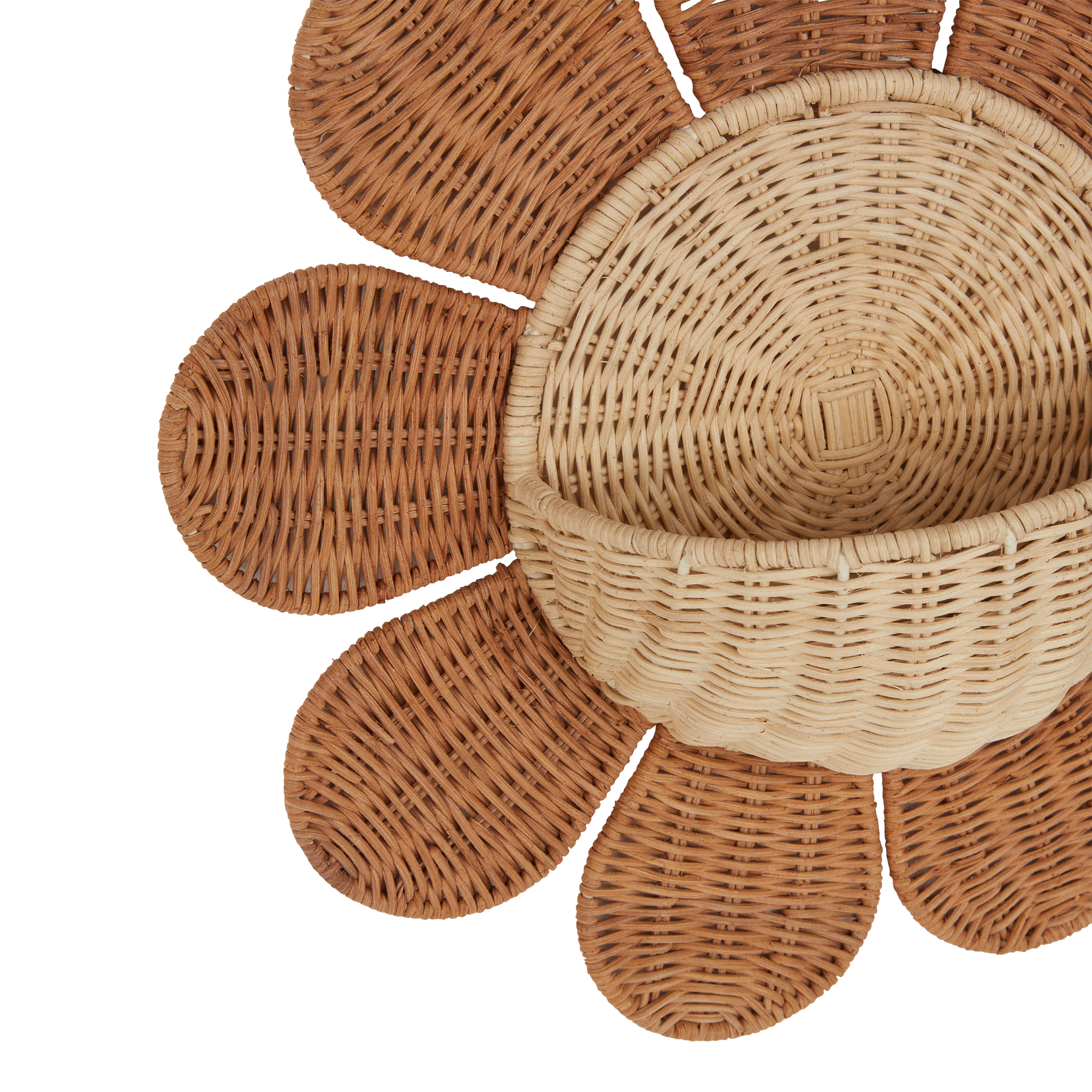 Natural Rattan Daisy Wall Basket - Boho Home Decor for Living Room, Bedroom, or Bathroom Storage | Perfect for Organizing Keys, Mail & Small Essentials