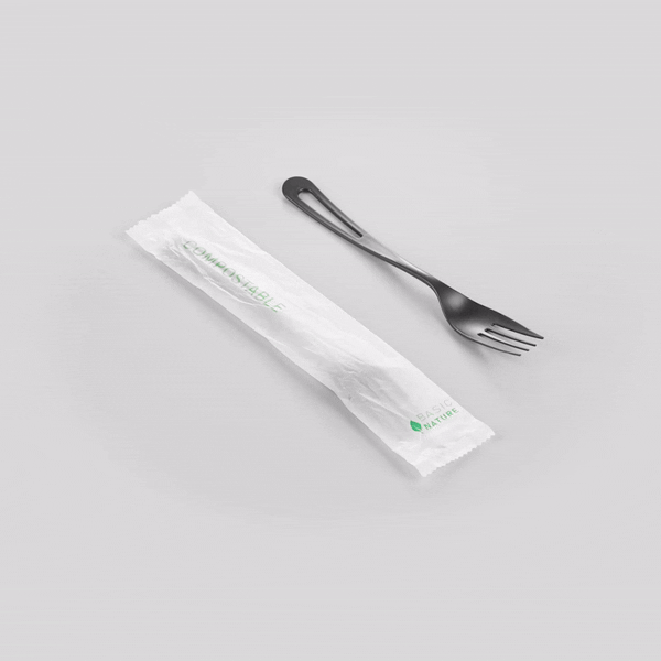 Eco-Friendly Black CPLA Plastic Forks - Compostable, Heat Resistant Cutlery (250 Count) | Perfect for Parties, Picnics & Catering Events