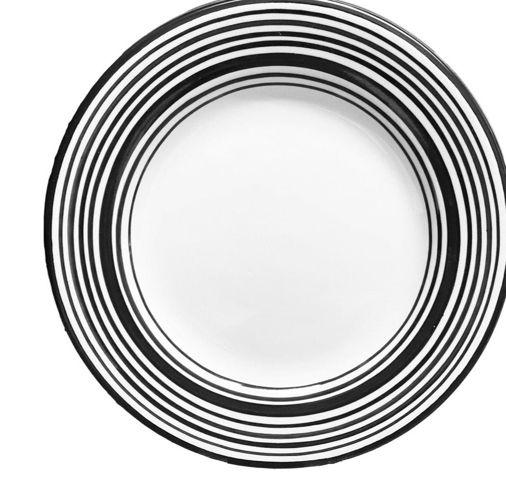 Elegant 7-Inch Tuxedo Dessert Plates Set of 4 - Black & White Ceramic Appetizer Plates for Parties, Weddings & Fine Dining | Perfect for Cake, Pastry & Hors d'Oeuvres Serving
