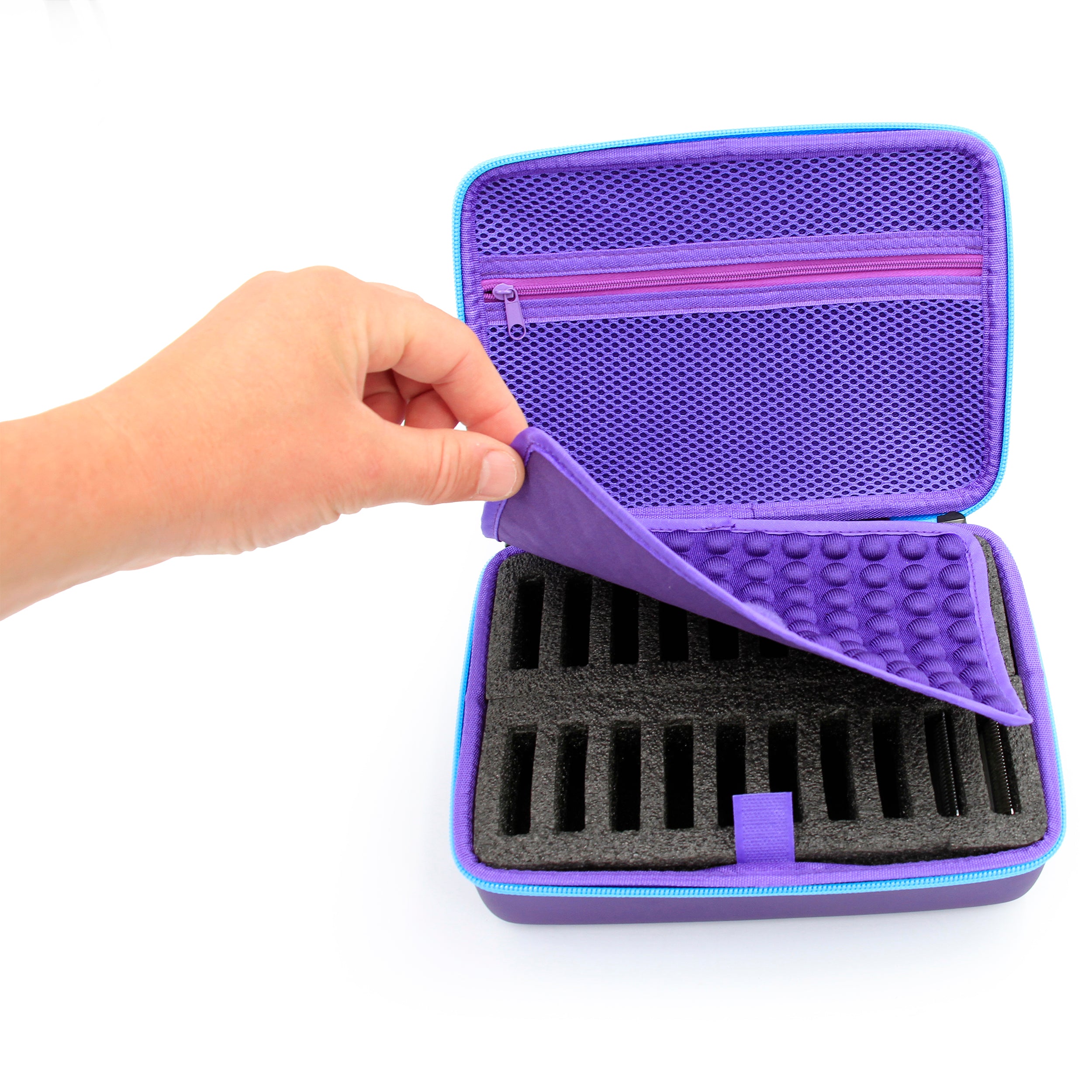 CASEMATIX Clipper Blade Holder for 20 Blades - Professional Hair Clipper Guard Case for Barbers & Stylists - Compatible with Andis, Oster, Wahl, Babyliss Metal Guards - Perfect for Salon, Home & Travel Use