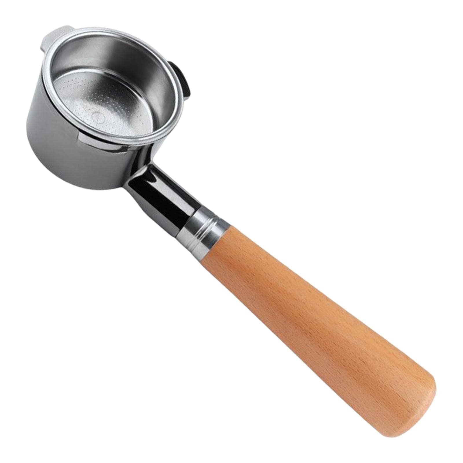 Premium Bottomless Portafilter with Filter Basket - Compatible with Bear Espresso Machines - Natural Beech Wood Handle - Perfect for Home Baristas & Coffee Enthusiasts - Ideal for Latte Art & Professional Espresso Extraction