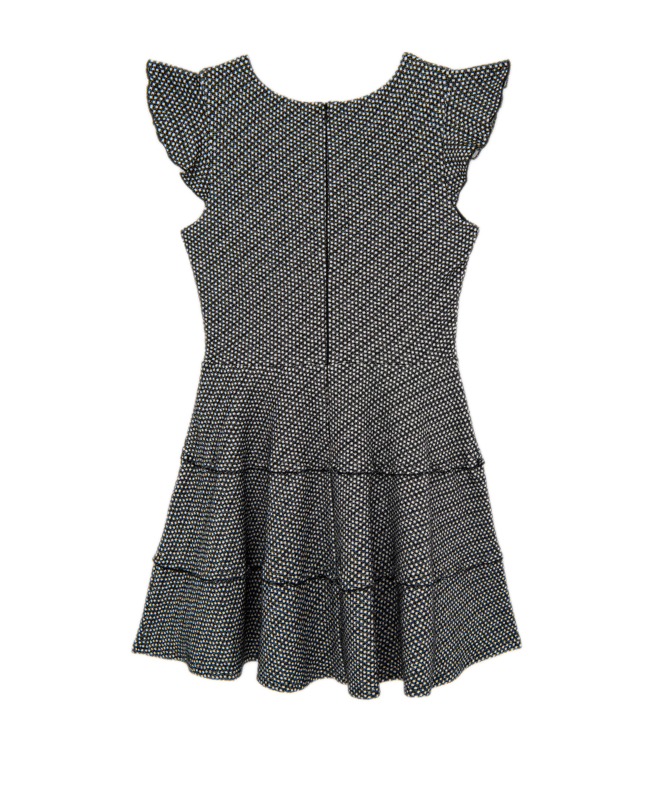 By Debra Girls Sara Black/White 3 Tier Dress - Elegant Flowy Party Dress for Weddings, Prom & Special Occasions