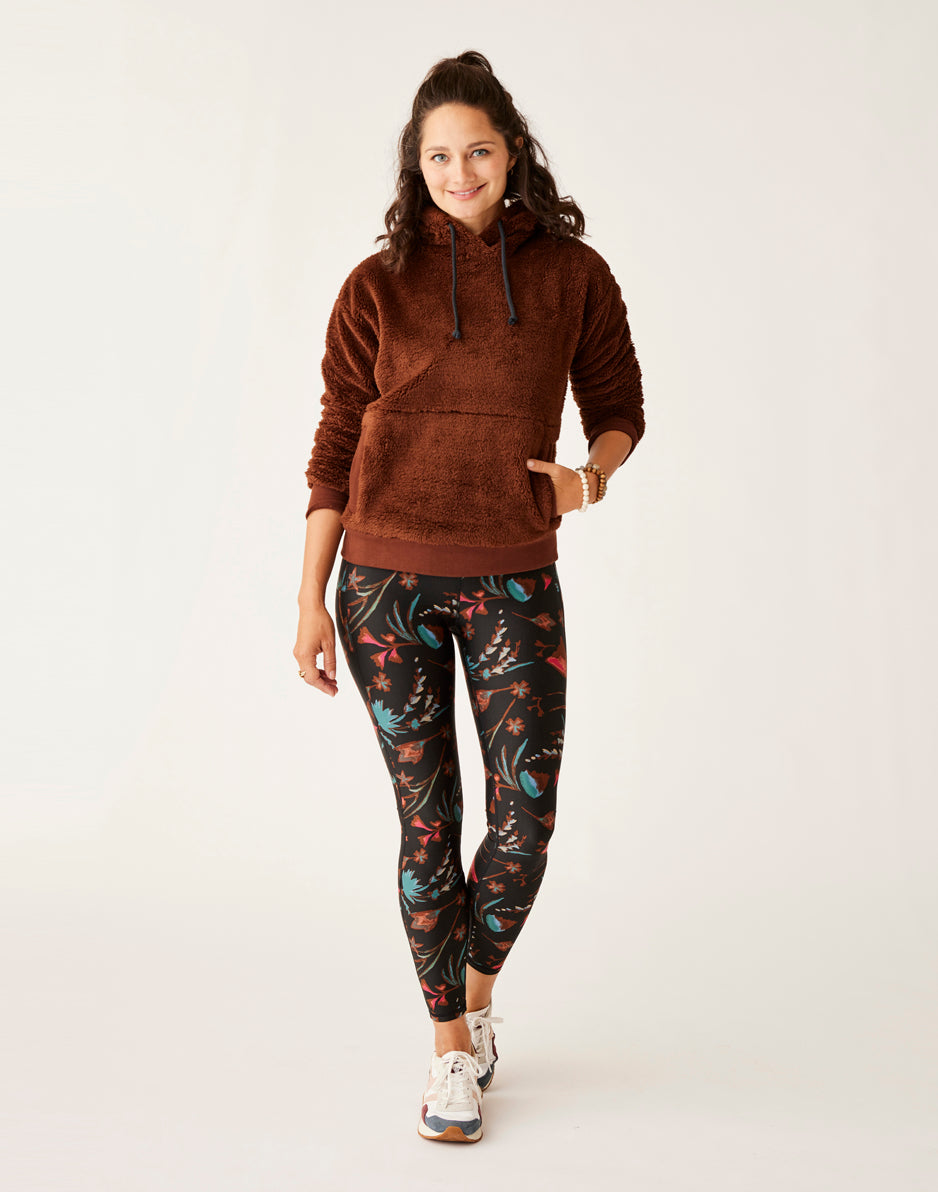 Brie Sherpa Hoodie for Women - Soft Fleece-Lined Winter Jacket with Hood - Cozy Chocolate Brown Pullover for Cold Weather - Perfect for Outdoor Activities & Casual Wear