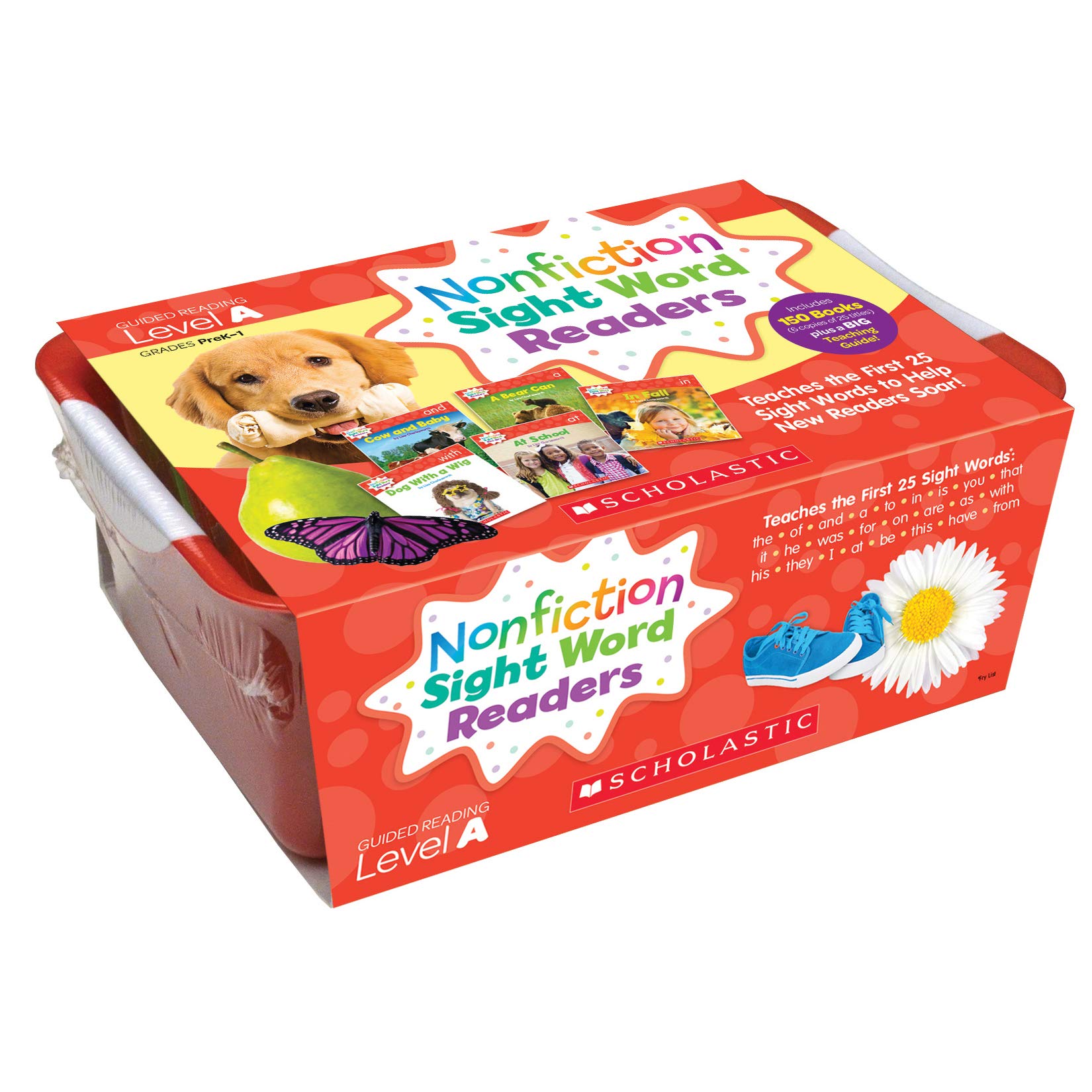Scholastic Nonfiction Sight Word Readers Classroom Tub - Level A, 6 Copies of 25 Titles (151 Books Total) | Early Reading Books for Kids | Perfect for Kindergarten & First Grade Classrooms, Homeschooling & Literacy Centers