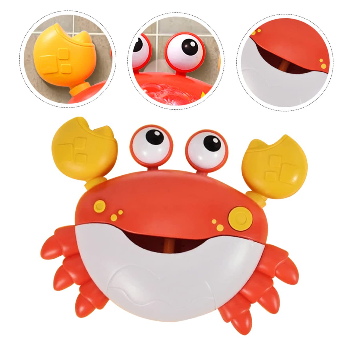 RORPOIR Bubble Bath Machine - Crab Bubble Maker for Kids, Fun Shower & Bath Toy, Red Plastic Animal Bath Toys for Toddlers & Children - Perfect for Bathtime Play and Sensory Development