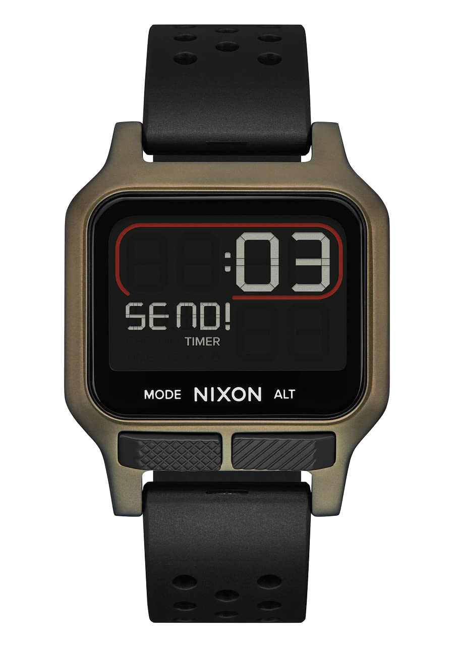 NIXON Heat A1320 Digital Sports Watch for Men & Women - 100M Water Resistant, Ultra Thin Lightweight Design with 38mm LCD Display & 20mm PU Band - Perfect for Running, Workout, Swimming & Outdoor Activities