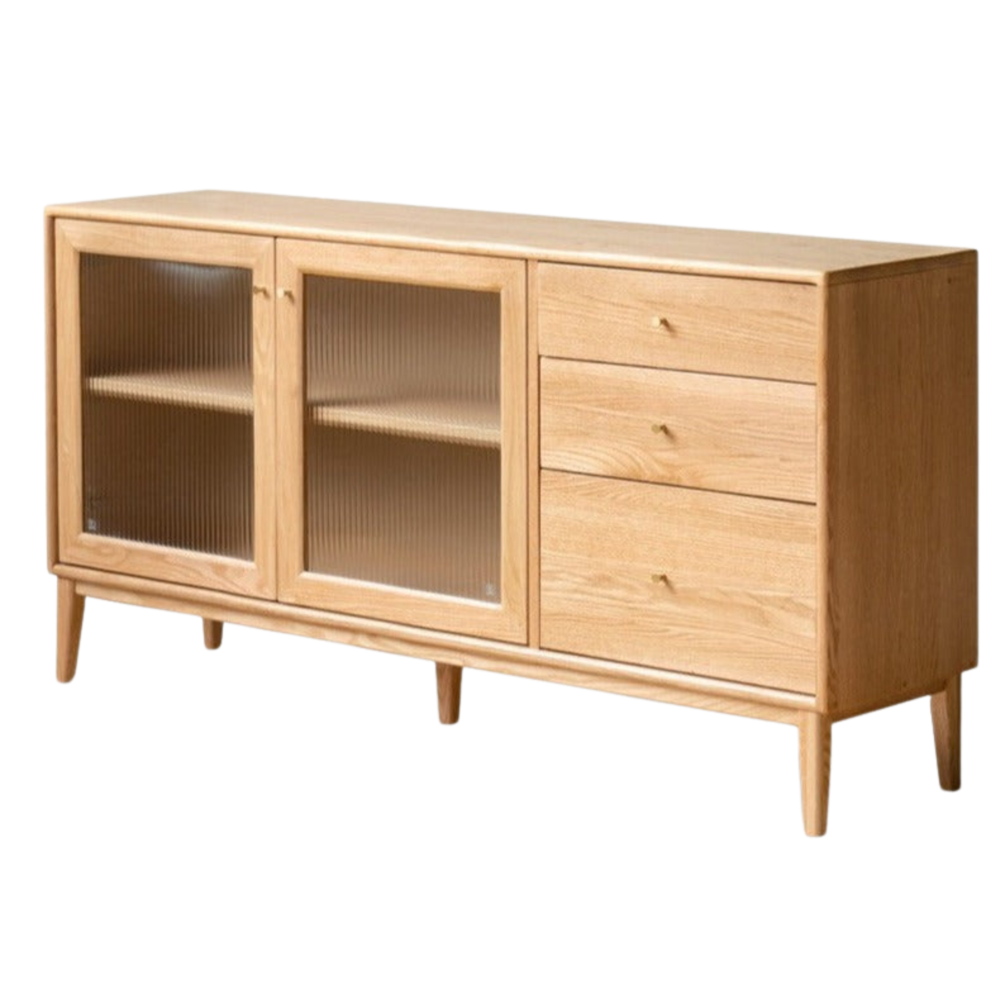 70.9x15.7x31.9 inch / 180x40x81сm / Natural wood color / solid wood sideboard (glass door)