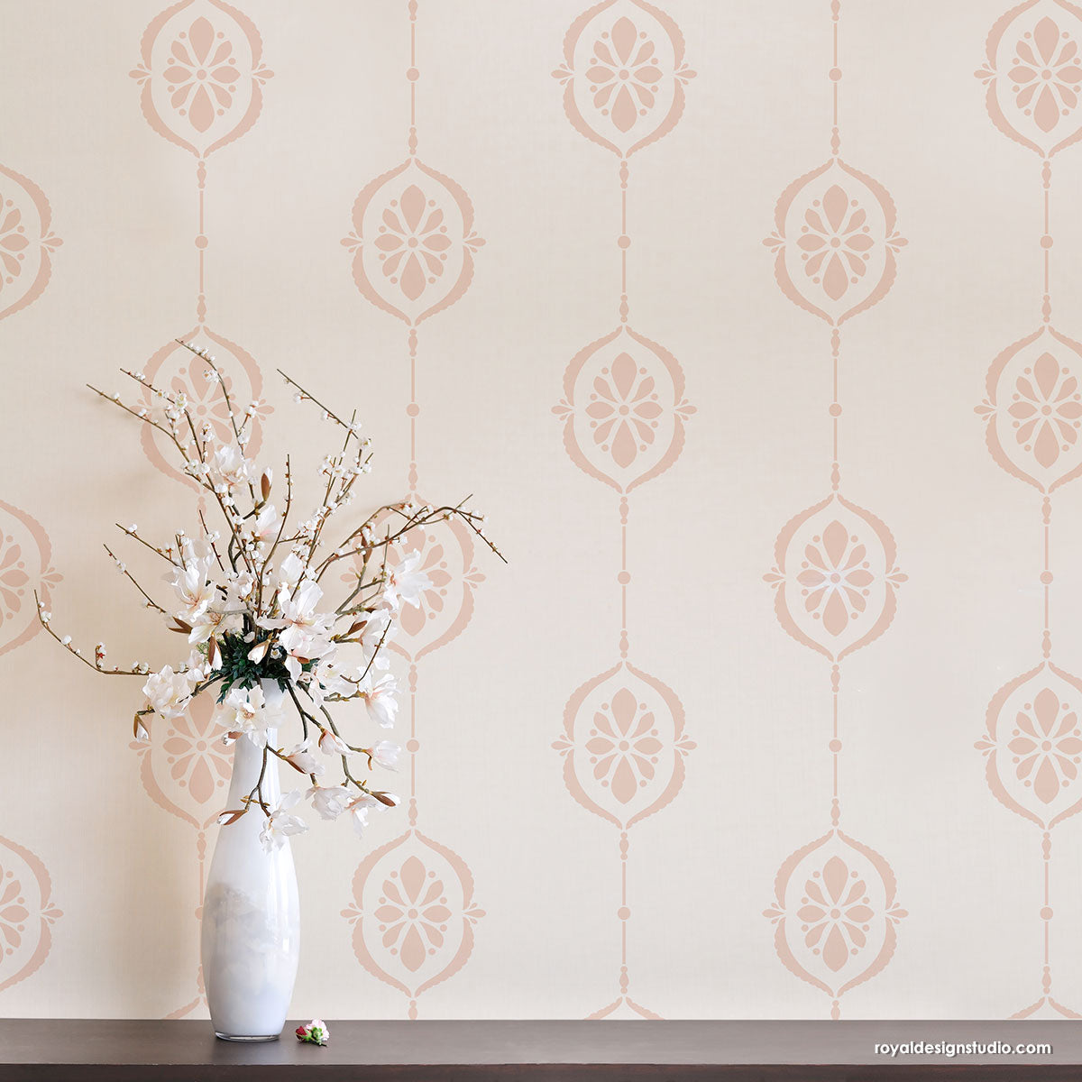Chatelaine Stripes Wall Stencil - DIY Home Decoration Stencil for Painting Striped Patterns on Walls, Furniture & More | Perfect for Bedroom, Living Room & Nursery Decor