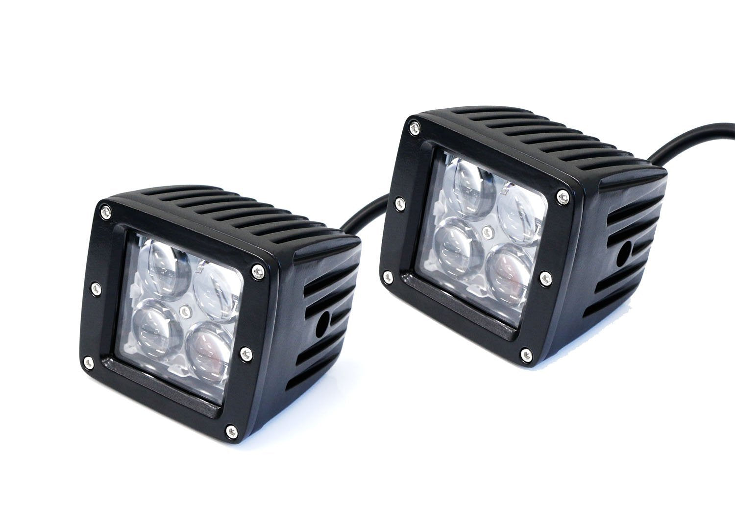 4D Projector Lens 20W CREE LED Cubic Pod Fog Lights for Truck, Jeep, ATV, 4WD, 4x4 - Waterproof Off-Road Lighting for Night Driving & Adventure