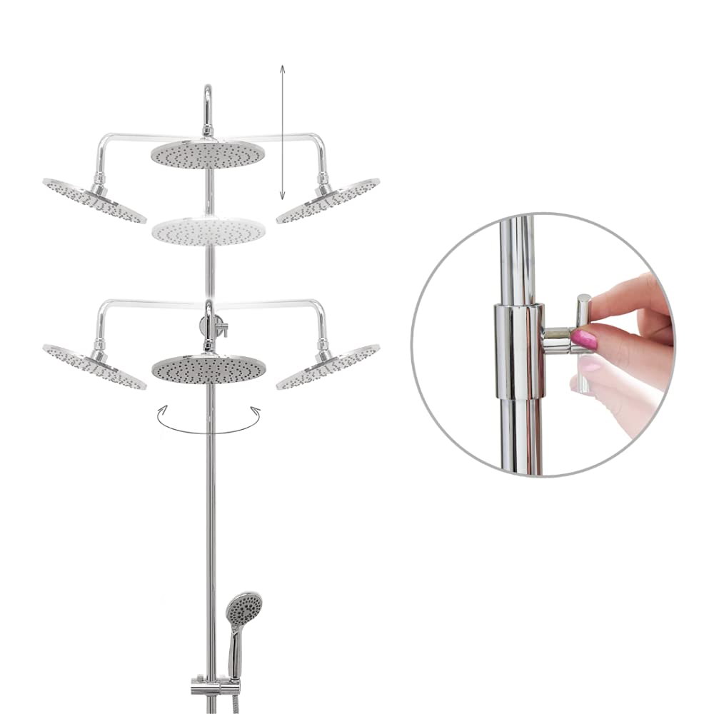 Ella Chrome 2-Piece Fast Fill Faucet with Shower Column - Bathroom Sink and Shower Combo for Modern Homes