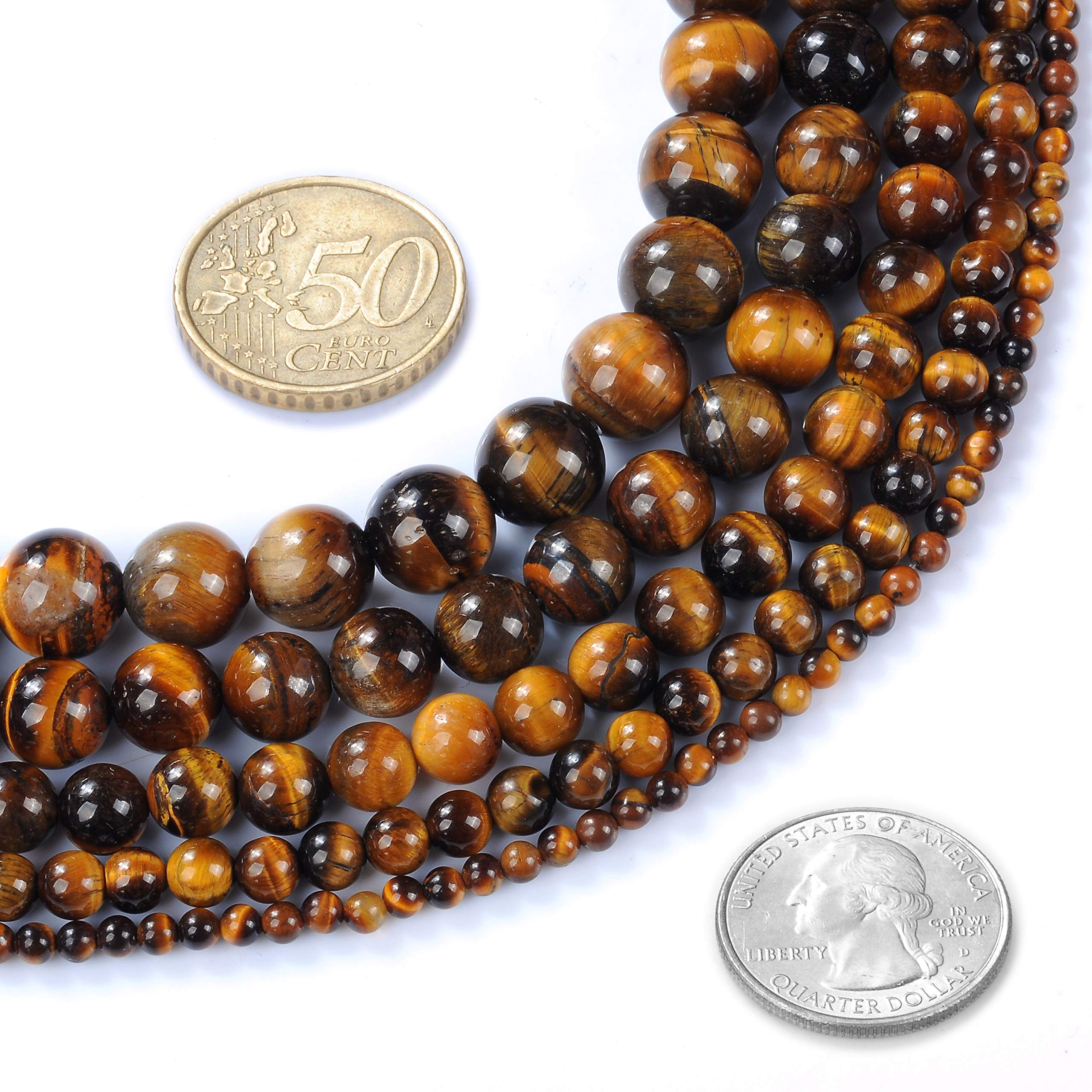 3mm Yellow Tiger Eye Natural Stone Beads - Round Loose Gemstone Beads for Jewelry Making DIY, Healing Crystal Energy Stones (1 Strand 15