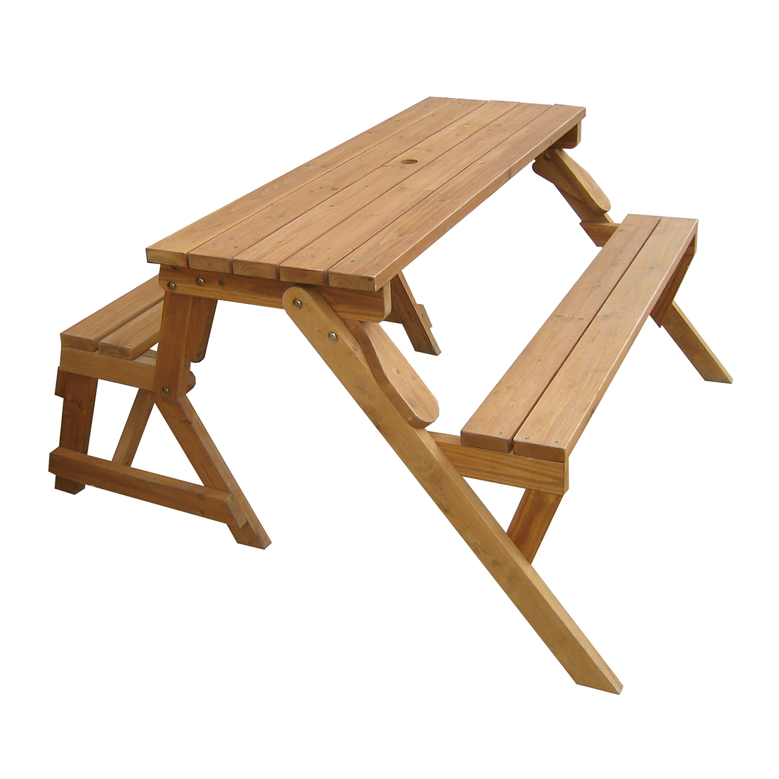 **Merry Garden Interchangeable Wooden Picnic Bench - Outdoor Patio Dining Table Set in Natural & White - Perfect for Backyard, Garden, and Patio Relaxation**