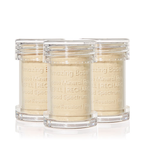 Jane Iredale Amazing Base Refill SPF 20/15 (3 Pack) - Mineral Makeup Foundation for Flawless Coverage | Perfect for Daily Wear & On-The-Go Touch Ups