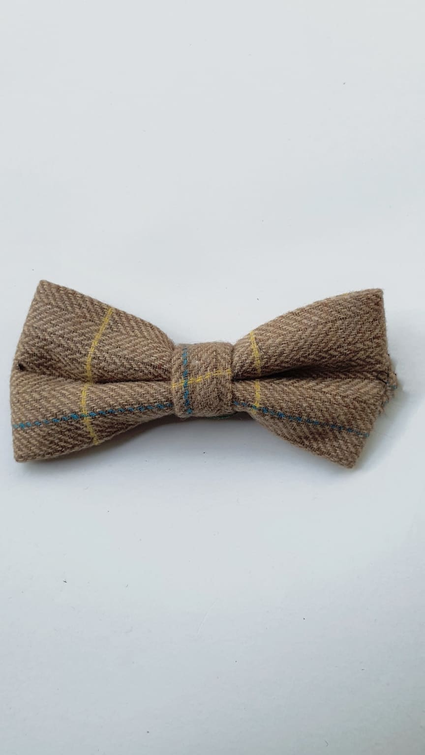Marc Darcy DX7 Oak Tweed Check Bow Tie - Classic Men's Fashion Accessory for Weddings, Parties & Formal Events