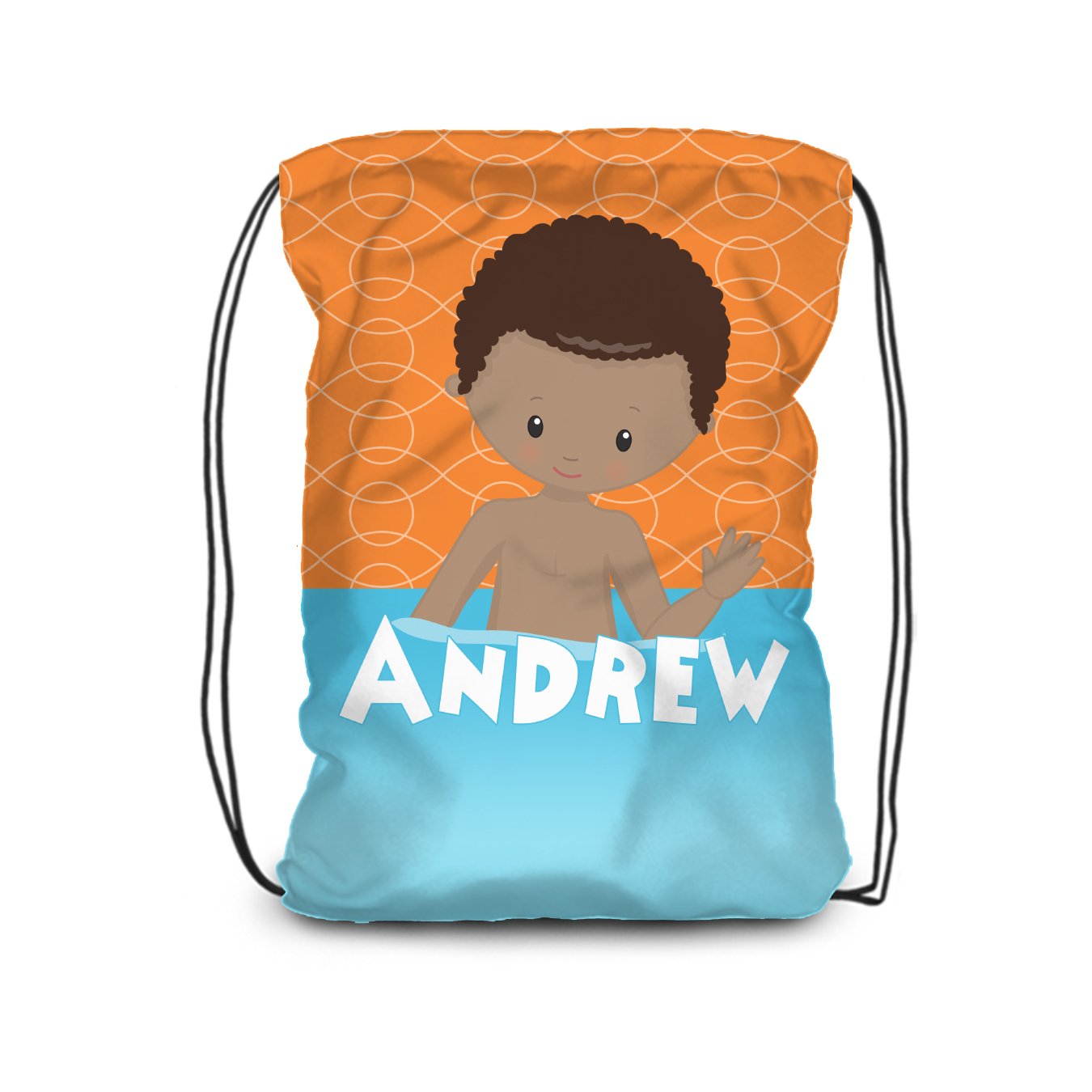 Orange Pool Drawstring Backpack - Waterproof Swim Towel Bag for Beach, Pool & Gym | Lightweight Sports Sack for Swimming Gear & Essentials