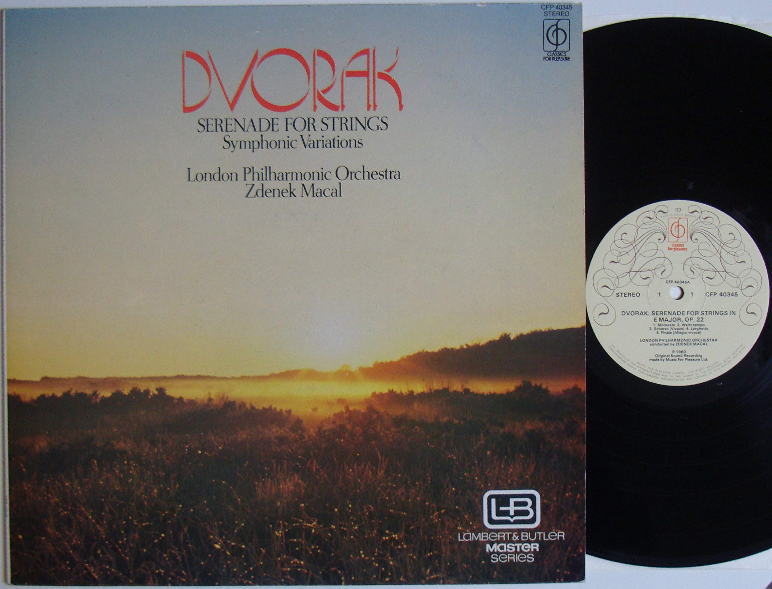 Dvorak Serenade for Strings by Zdenek Macal & London Philharmonic Orchestra - CFP 40345 LP Record | Classical Music for Relaxation, Dinner Parties & Home Decor