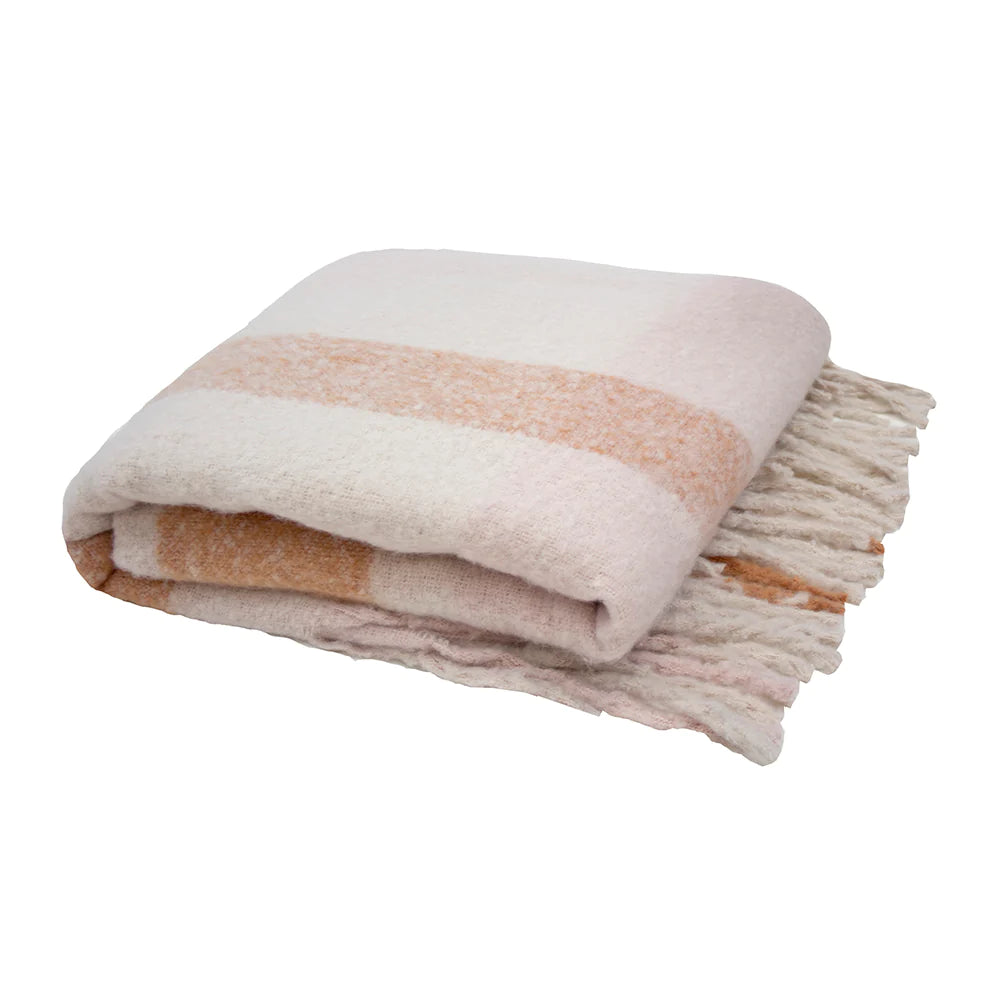 Frankie Woodrose Check Throw Rug by Bambury - Soft & Stylish Home Decor for Living Room, Bedroom, or Dorm