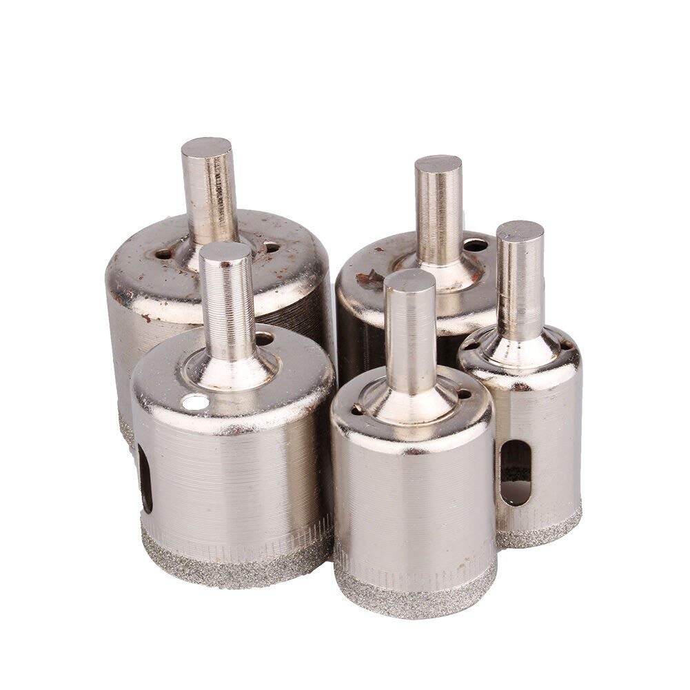 5-Piece Diamond Tile Hole Saw Drill Bit Set for Glass, Marble, Granite & Slate - Perfect for Bathroom Renovations, Kitchen Backsplash & DIY Home Projects