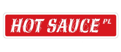 Spicy Hot Sauce Street Sign - Collector's Edition with Wings & Peppers - Indoor/Outdoor Decorative Metal Sign - 36 Inches Wide - Perfect for Kitchen, Bar, Man Cave, or Restaurant Decor