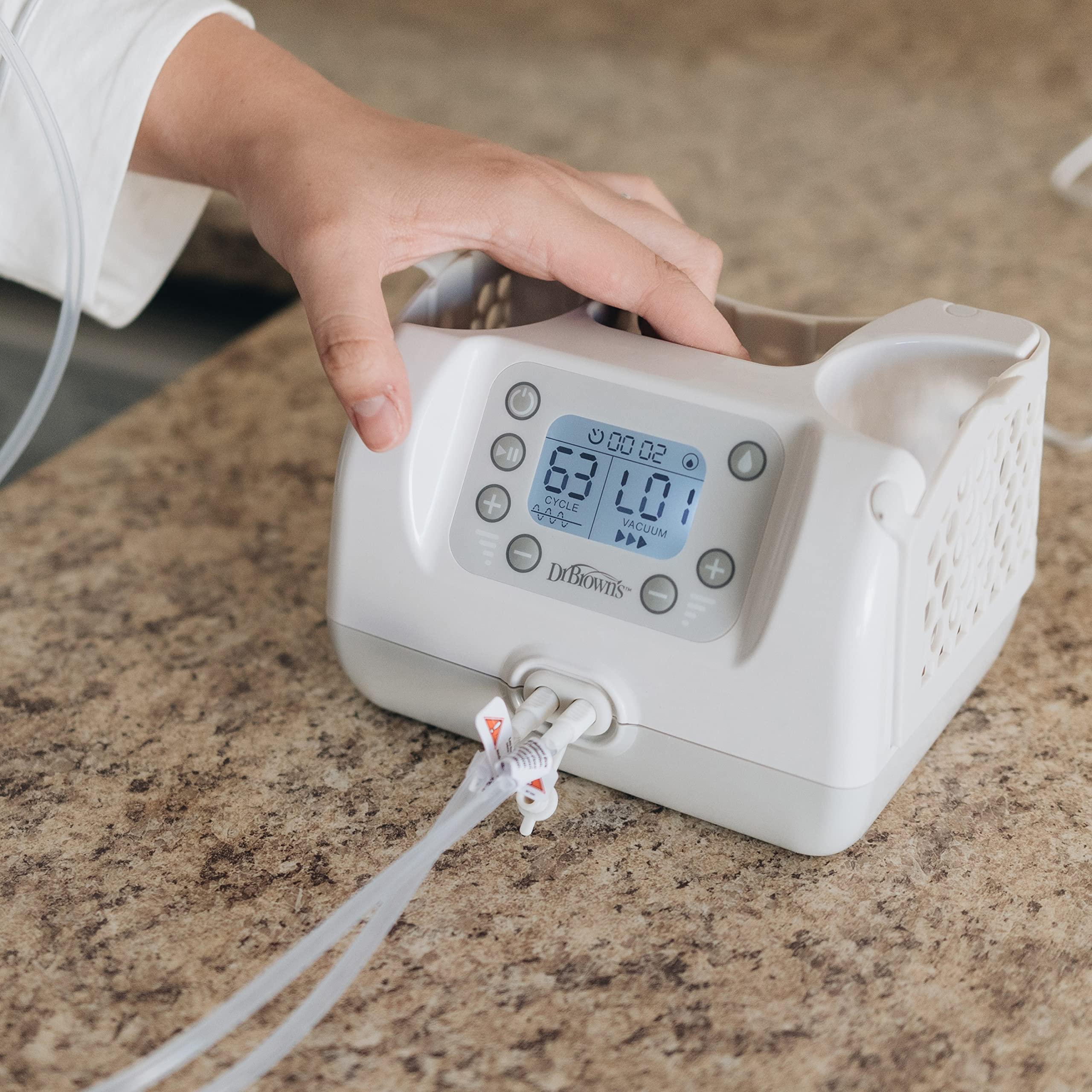 Dr. Brown's Customflow Hospital Strength Double Electric Breast Pump - Adjustable Suction & Speed, Includes 4oz Bottles, Flanges & Accessories - Ideal for Working Moms & Breastfeeding at Home or Travel