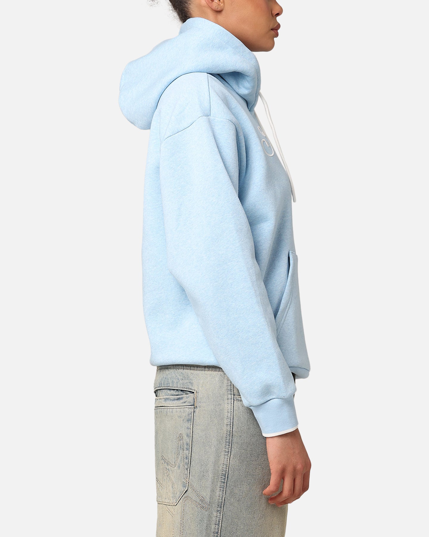 Adidas Women's Graphic Hoodie - Clear Sky Melange Pullover Sweatshirt | Casual Streetwear for Everyday Comfort | Perfect for Gym, Running & Lounge Wear