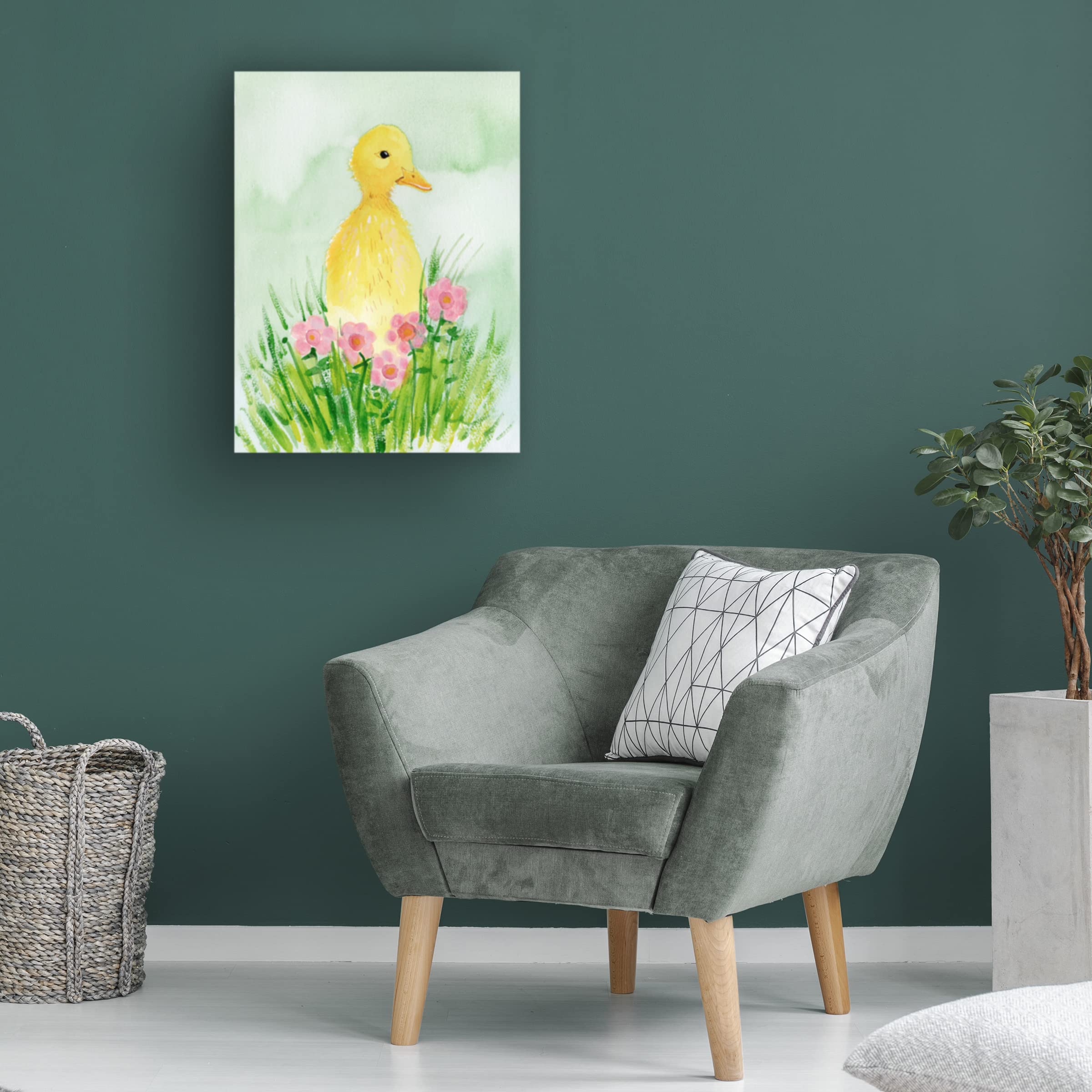 Trademark Fine Art 'Baby Spring Animals III' Canvas Art by Alicia Ludwig - Cute Nursery Decor, Baby Room Wall Art, Perfect for Kids' Bedroom & Playroom