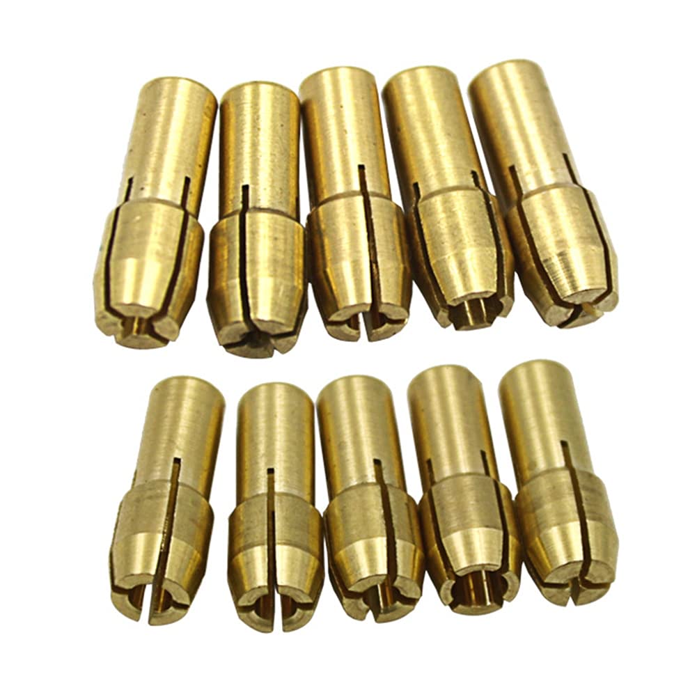 11pcs Drill Collet Set 0.5-3.2mm for Electric Grinder - Durable Copper Chuck with Screw Cap Replacement Parts | Rotary Tool Accessories for Woodworking, Metal Engraving & DIY Projects